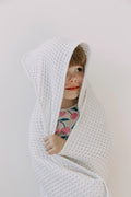 Children's Waffle Hooded Towel in White