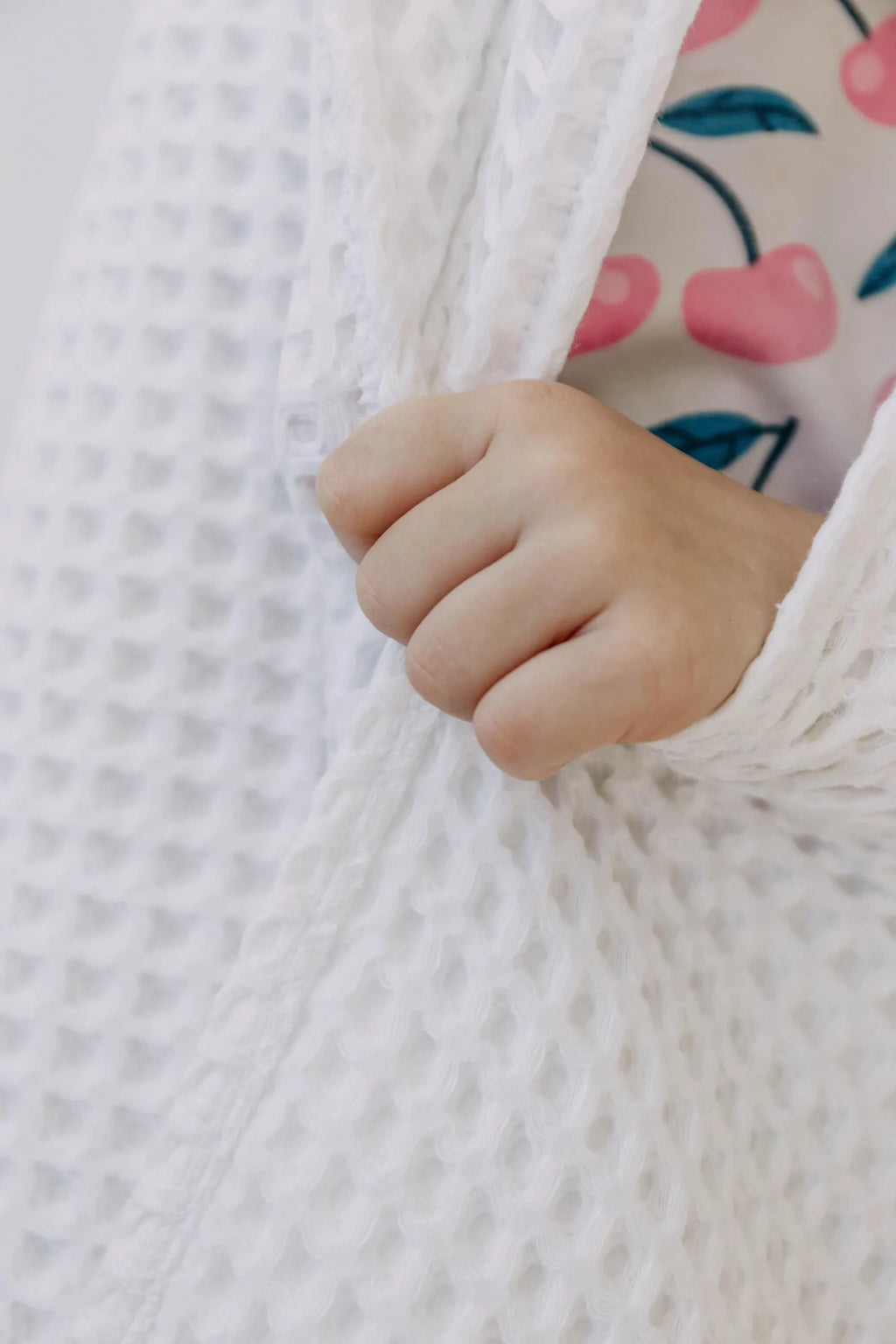 Children's Waffle Hooded Towel in White