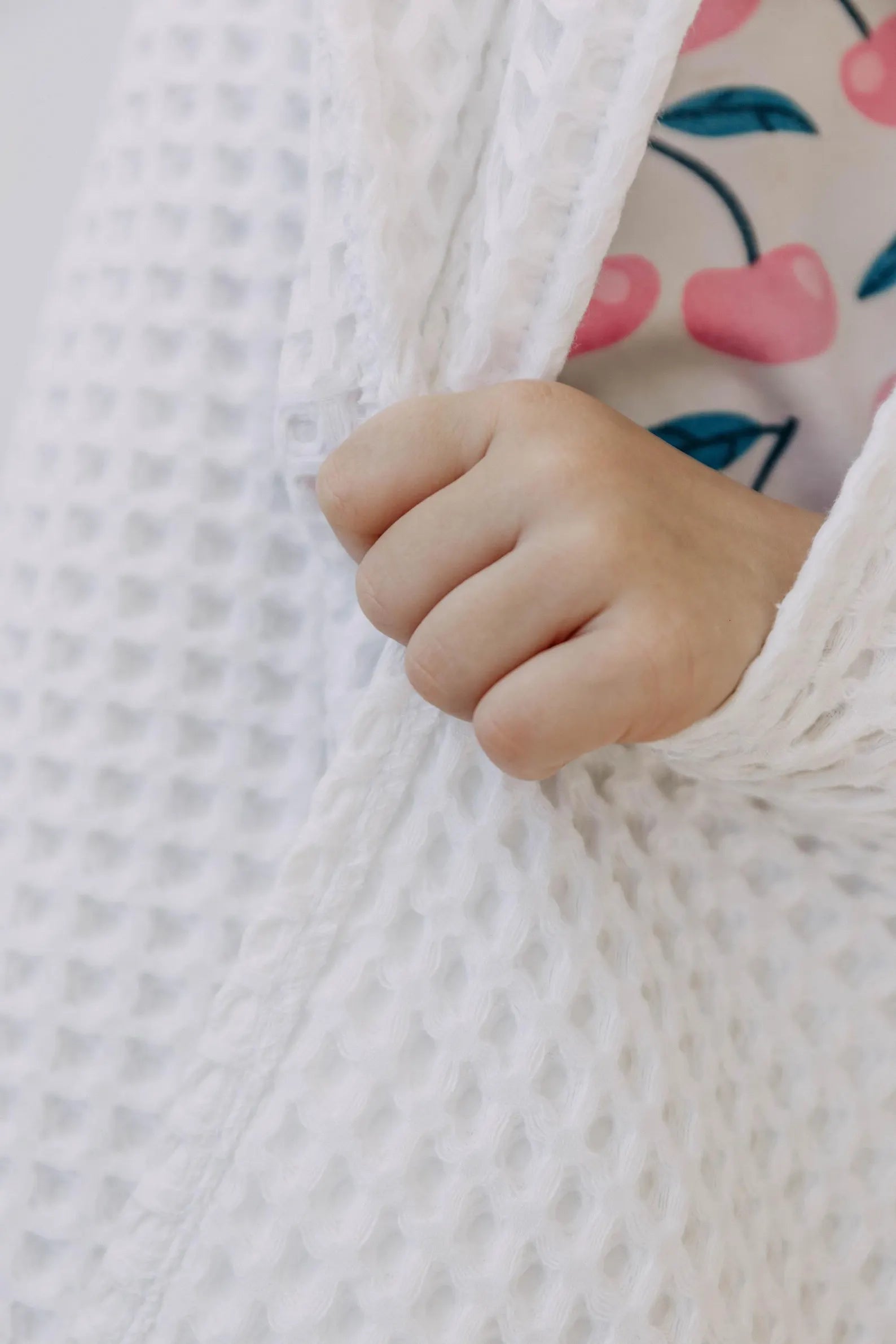 Children's Waffle Hooded Towel in White