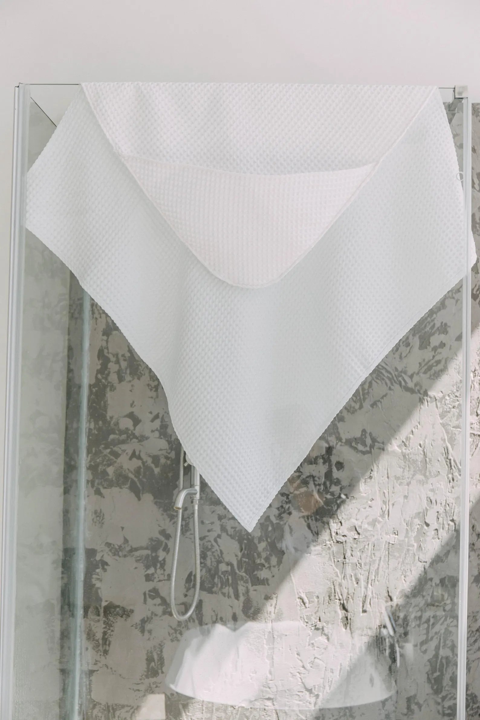 Children's Waffle Hooded Towel in White
