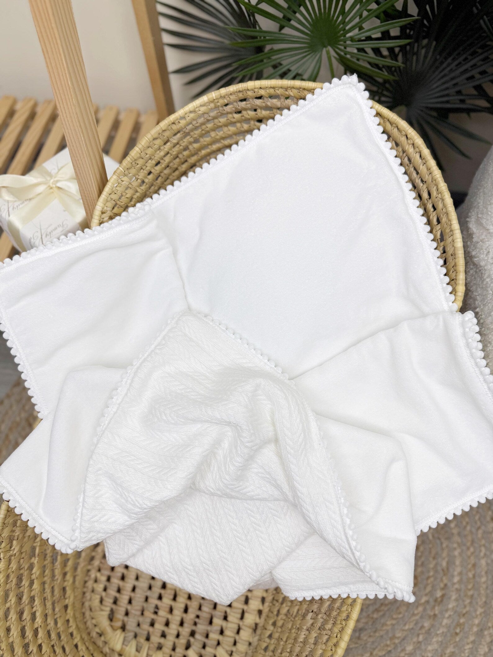 Cotton Velour Newborn Hospital Receiving Blanket & Swaddle Wrap