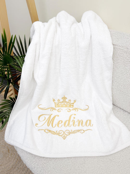Custom Logo Personalized White Hotel Bath Towel with Embroidery