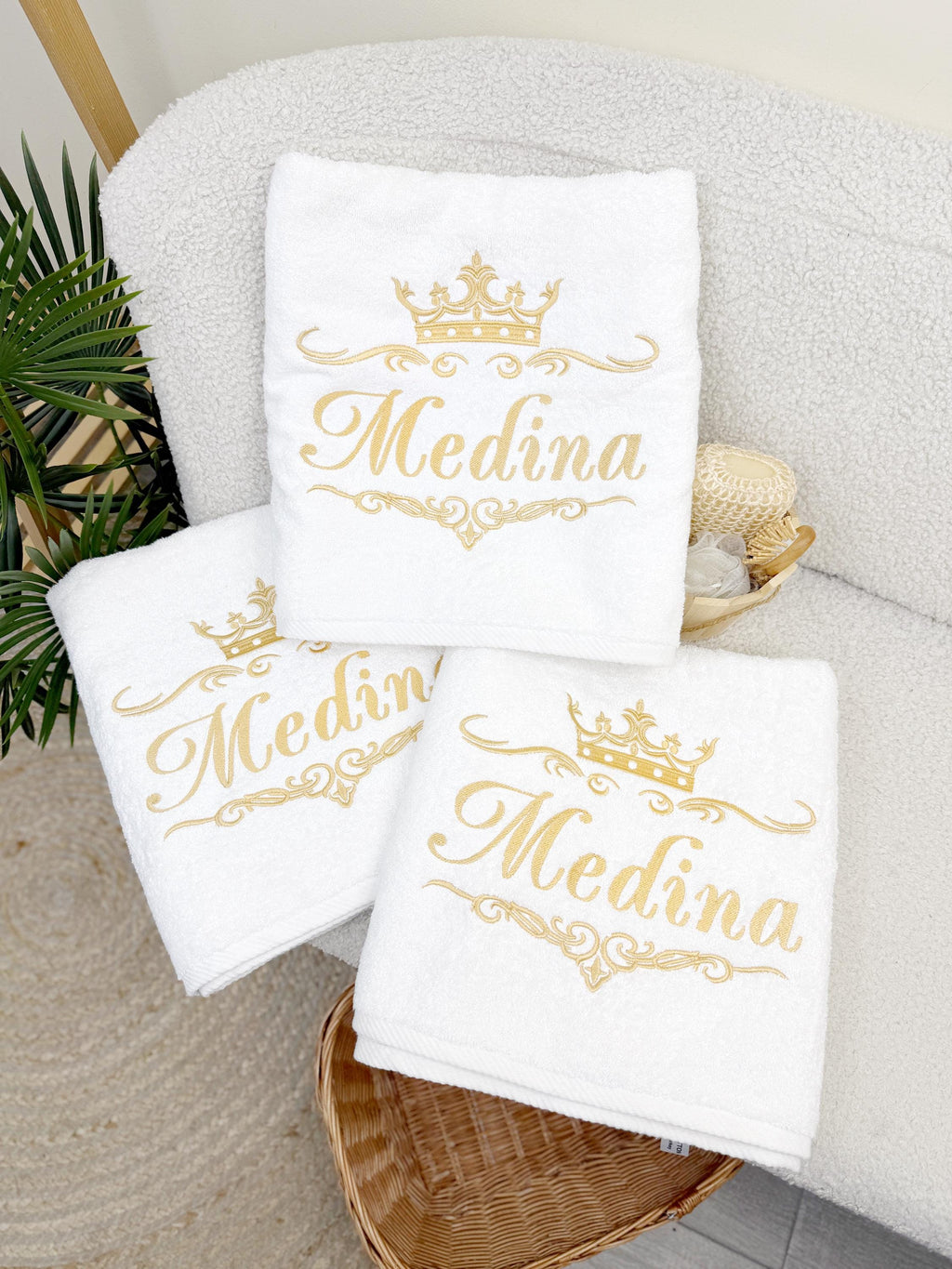 Custom Logo Personalized White Hotel Bath Towel with Embroidery