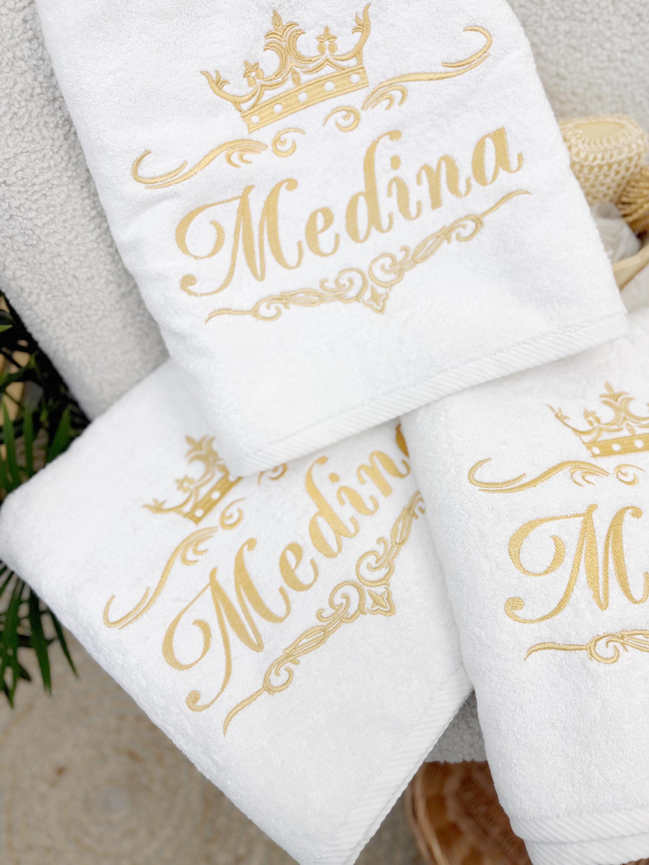 Custom Logo Personalized White Hotel Bath Towel with Embroidery
