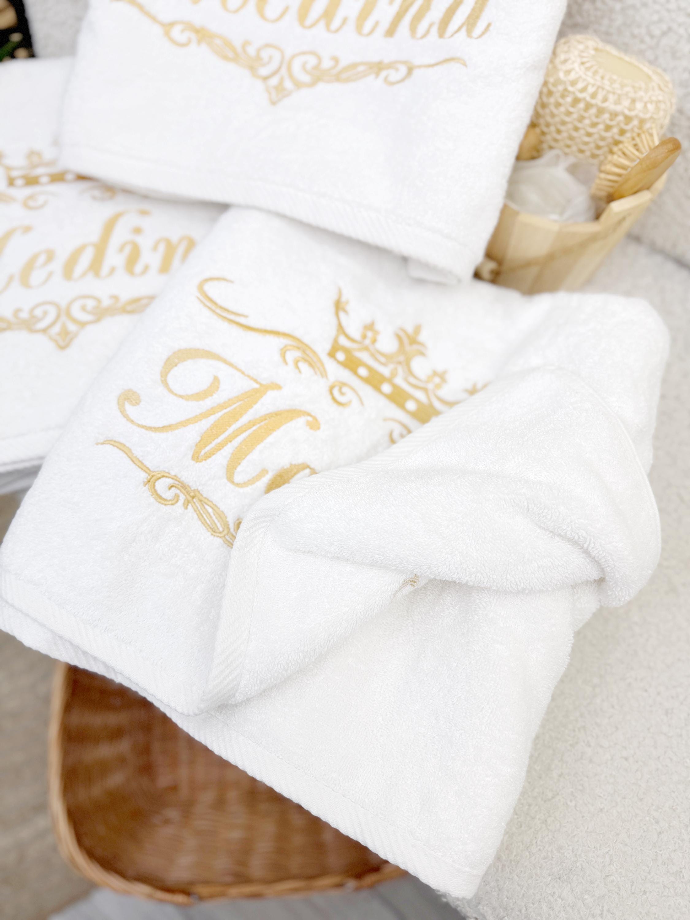 Custom Logo Personalized White Hotel Bath Towel with Embroidery
