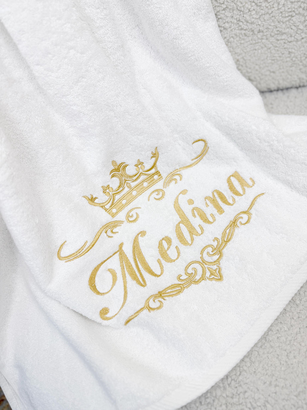 Custom Logo Personalized White Hotel Bath Towel with Embroidery
