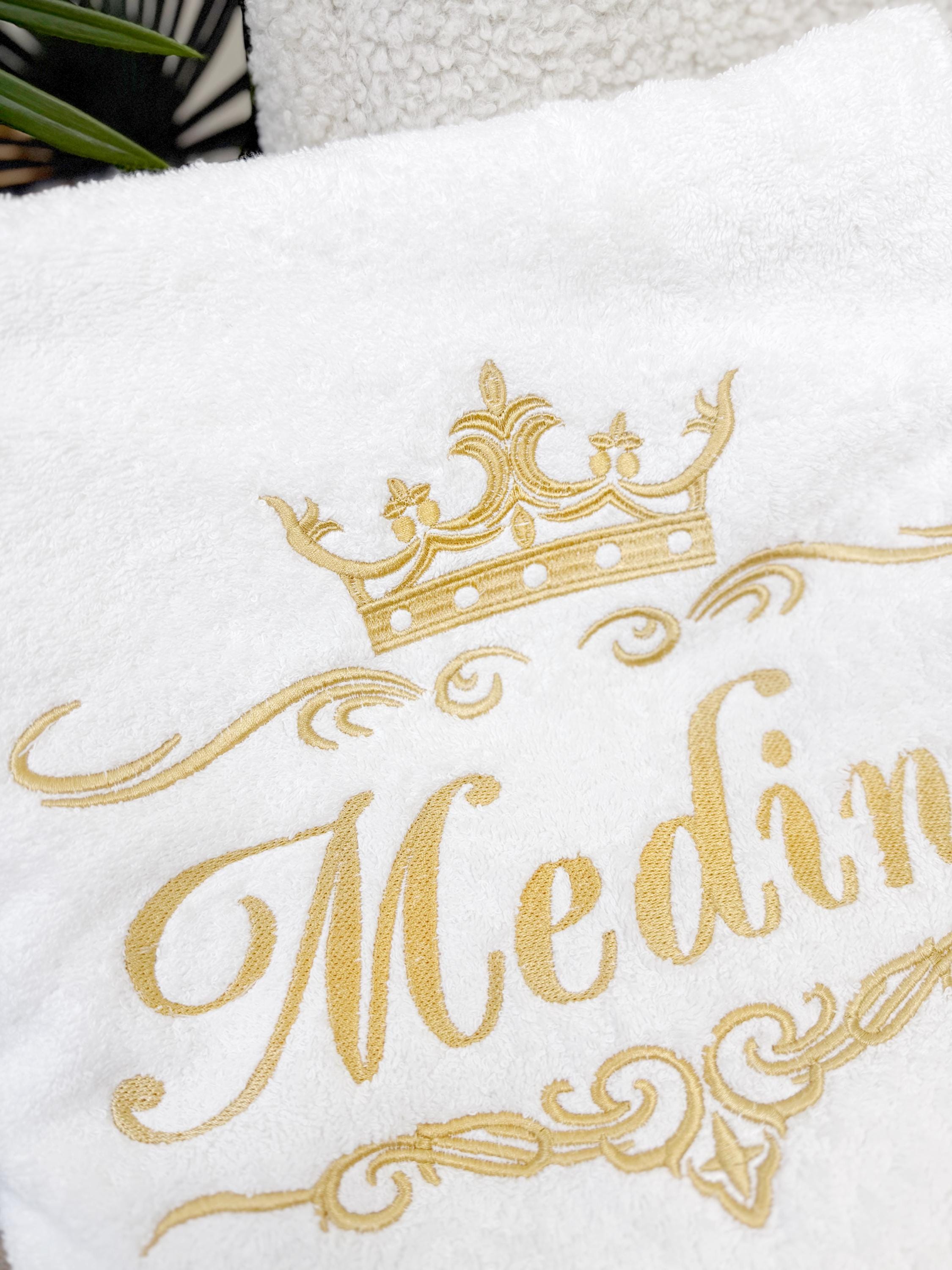 Custom Logo Personalized White Hotel Bath Towel with Embroidery
