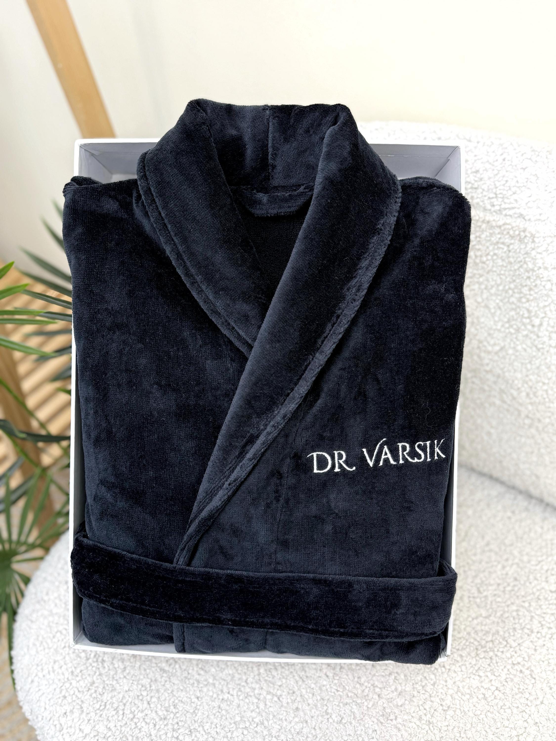 Personalized Cotton Waffle Bathrobe for Men with Custom Name Embroidery