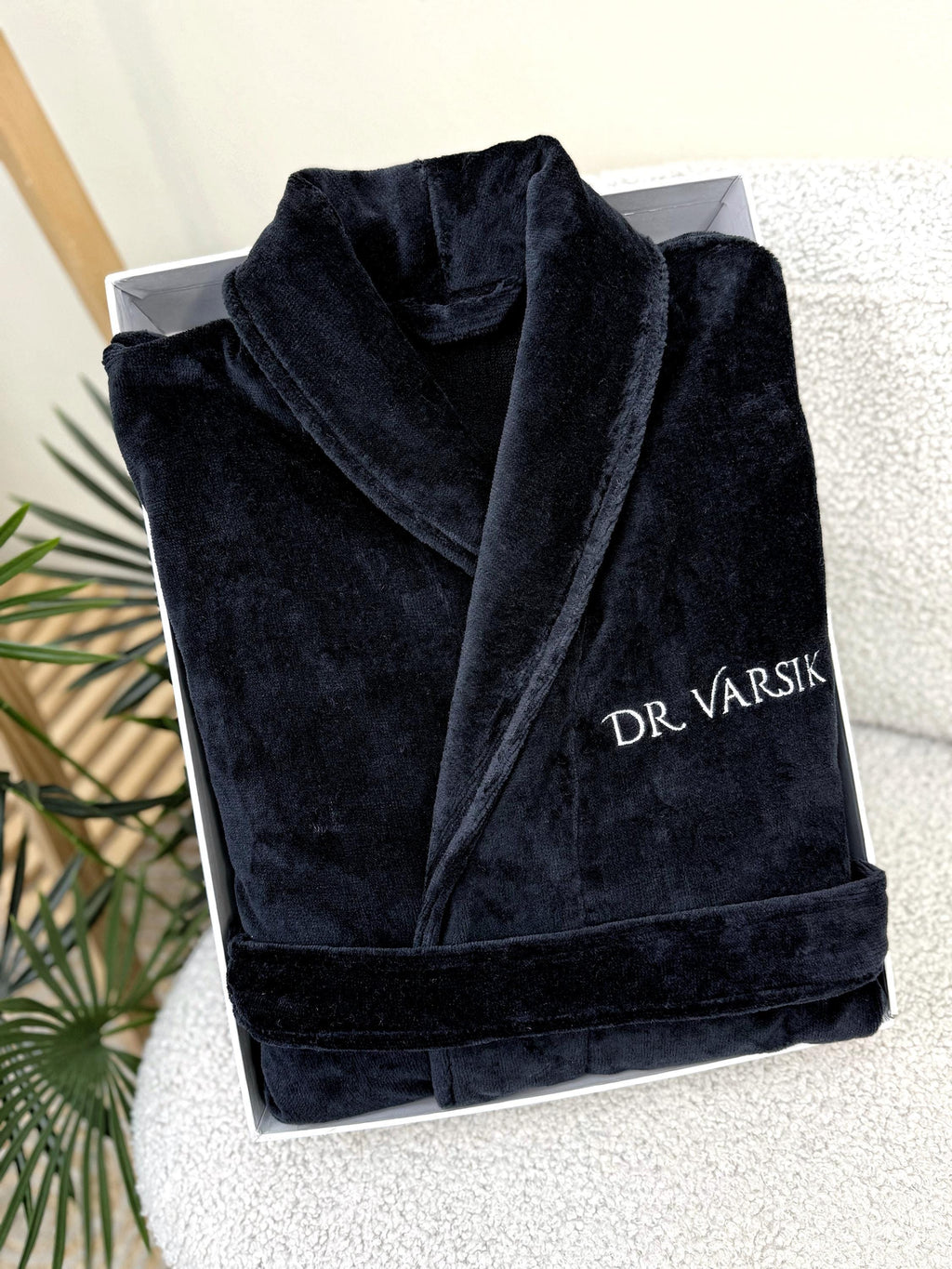 Personalized Cotton Waffle Bathrobe for Men with Custom Name Embroidery