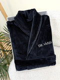Personalized Cotton Waffle Bathrobe for Men with Custom Name Embroidery