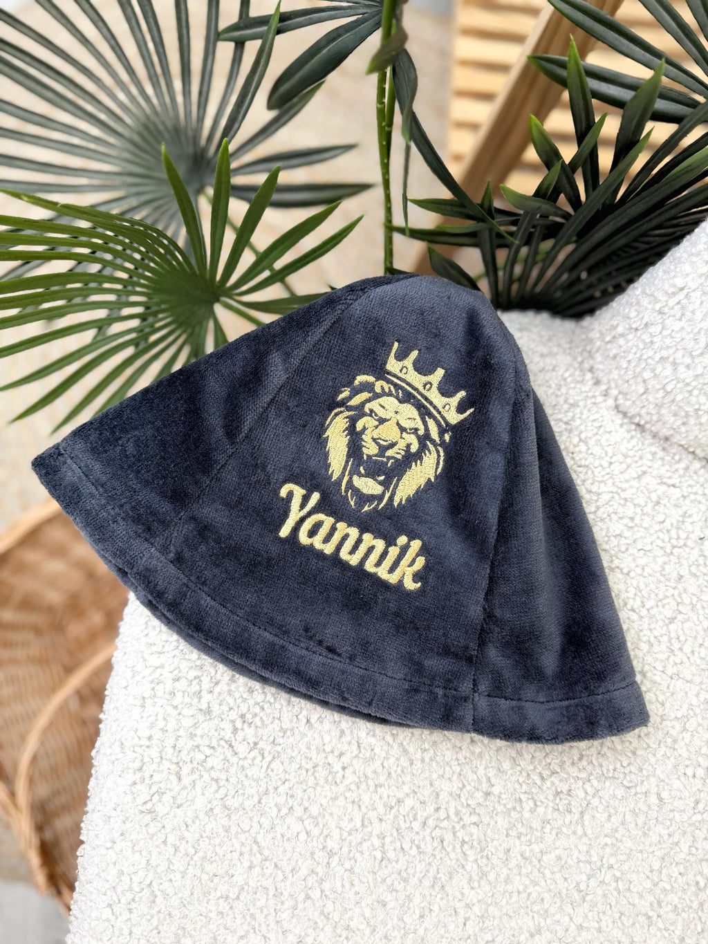 Custom Embroidered Men's Sauna Kilt and Hat Set with Personalized Name