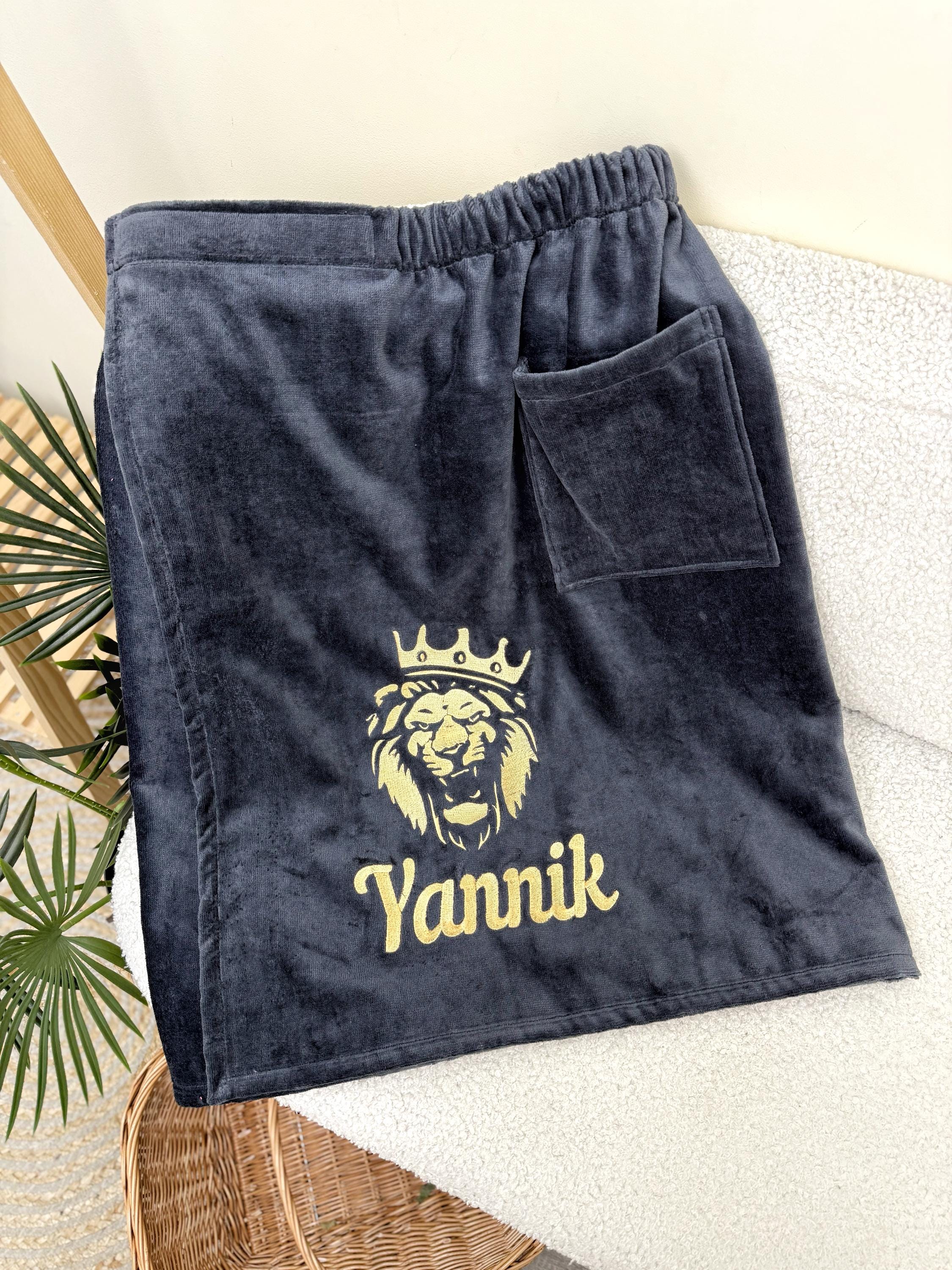 Custom Embroidered Men's Sauna Kilt and Hat Set with Personalized Name