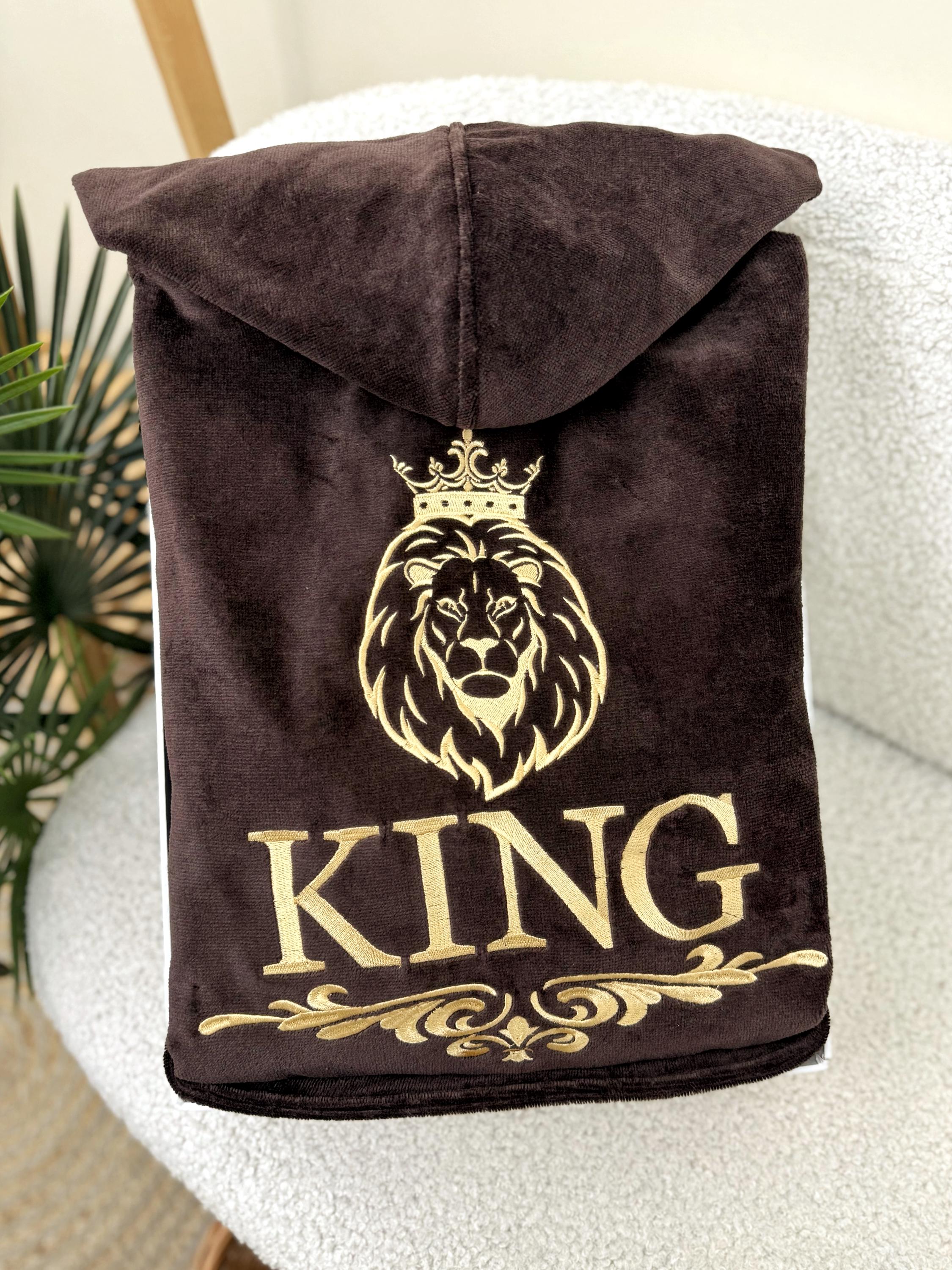 Customized Men's Hooded Cotton Bathrobe with Personalized Name Embroidery