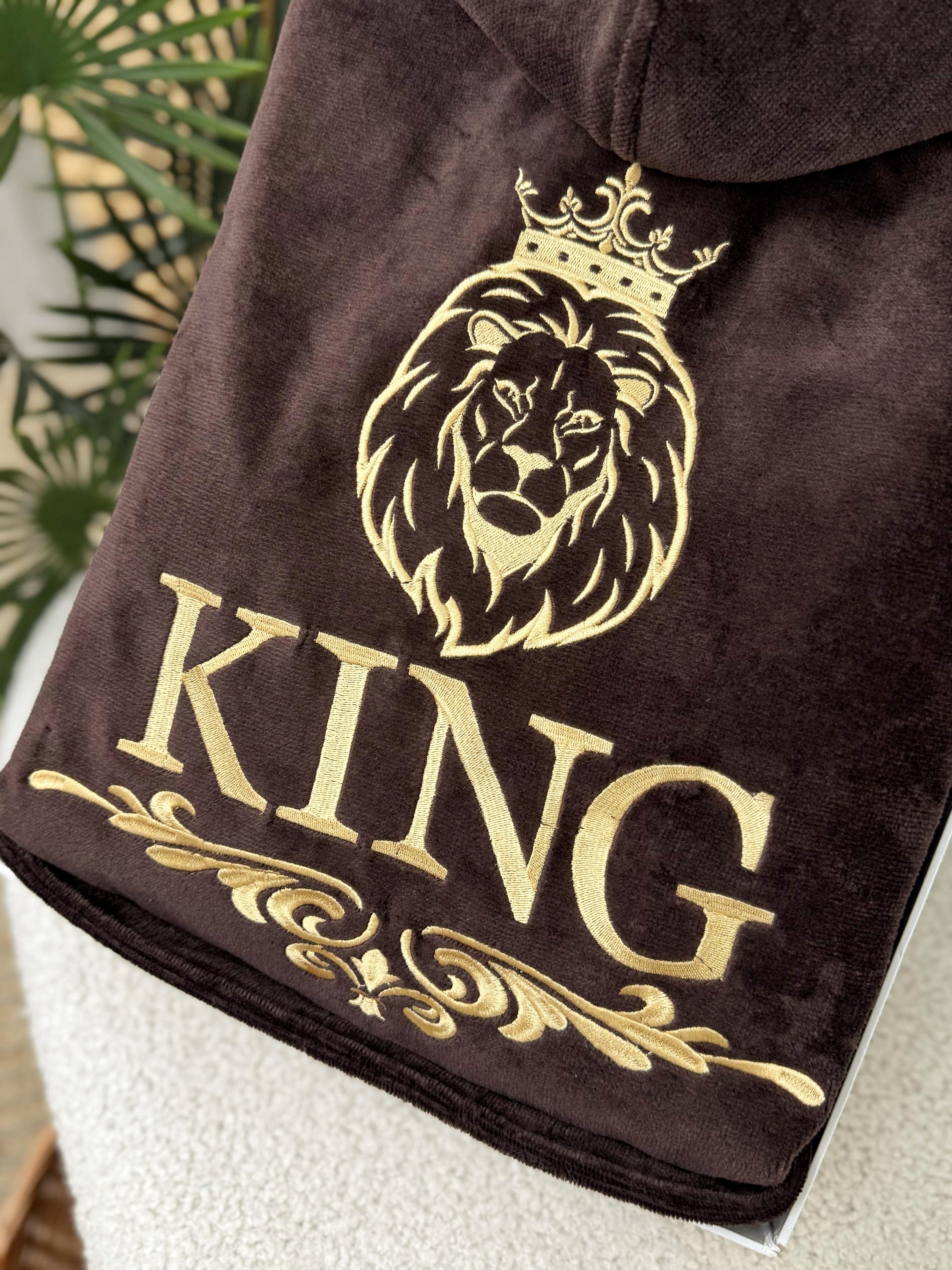 Customized Men's Hooded Cotton Bathrobe with Personalized Name Embroidery