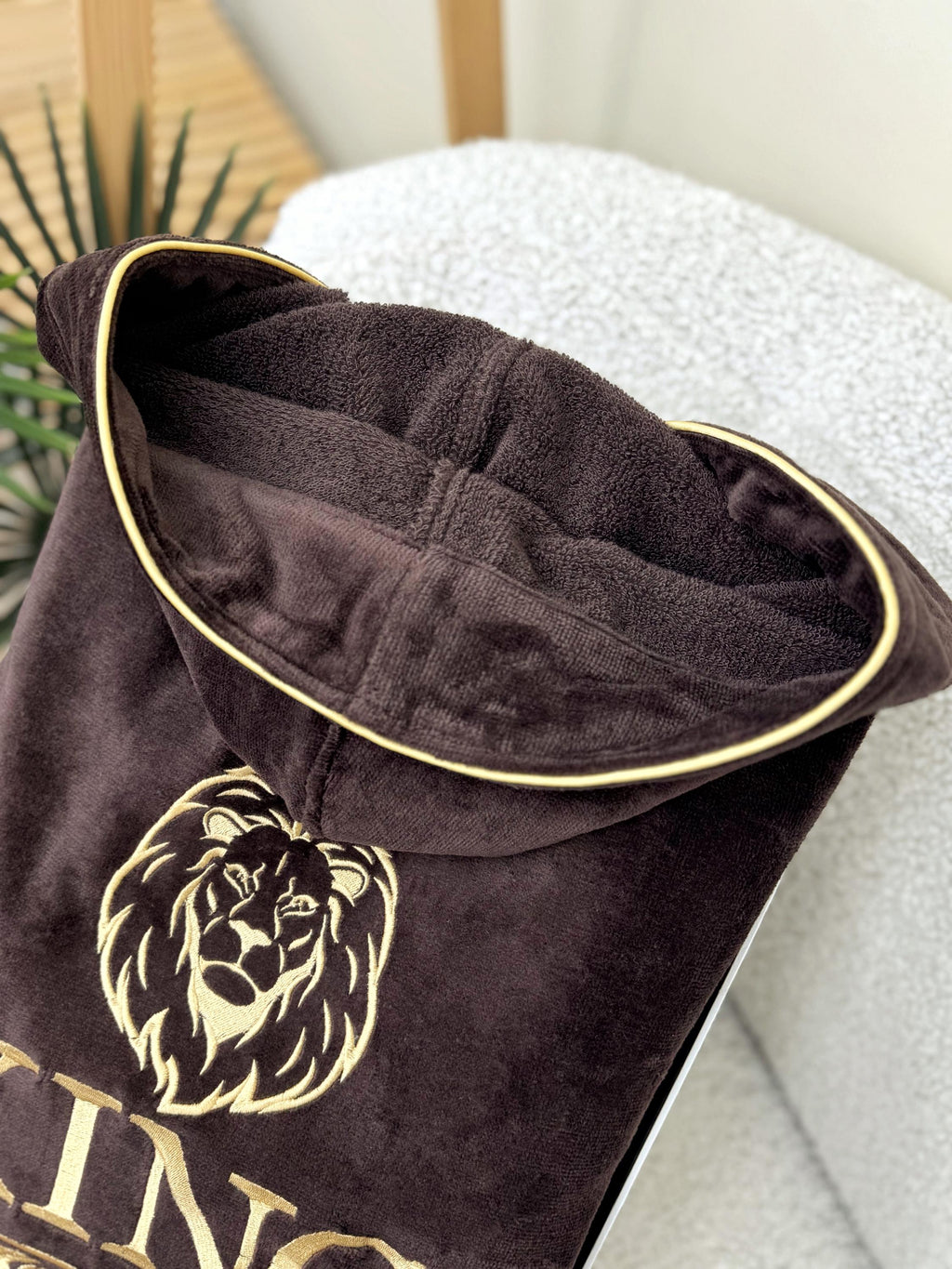 Customized Men's Hooded Cotton Bathrobe with Personalized Name Embroidery