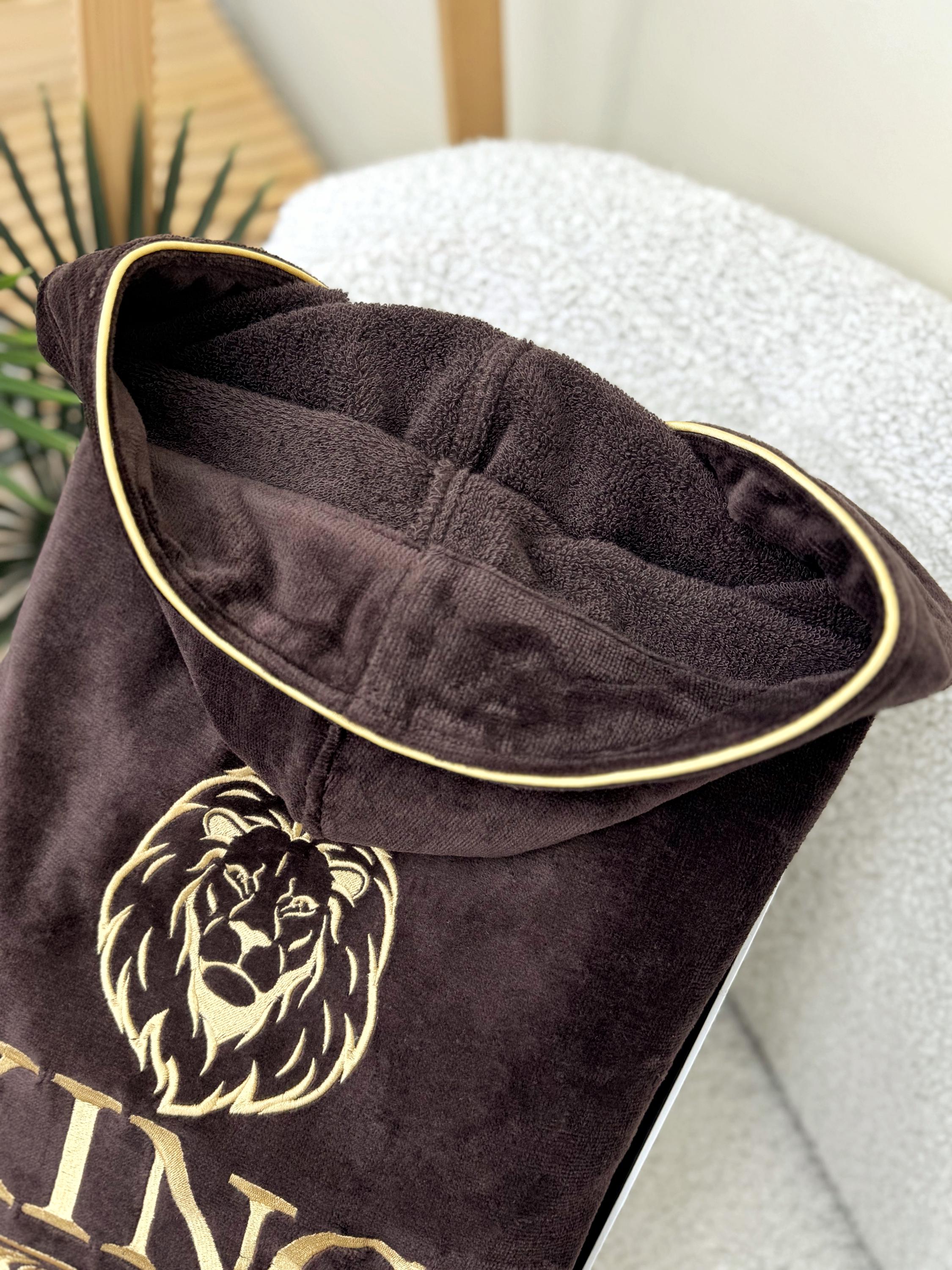 Customized Men's Hooded Cotton Bathrobe with Personalized Name Embroidery