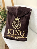 Customized Men's Hooded Cotton Bathrobe with Personalized Name Embroidery