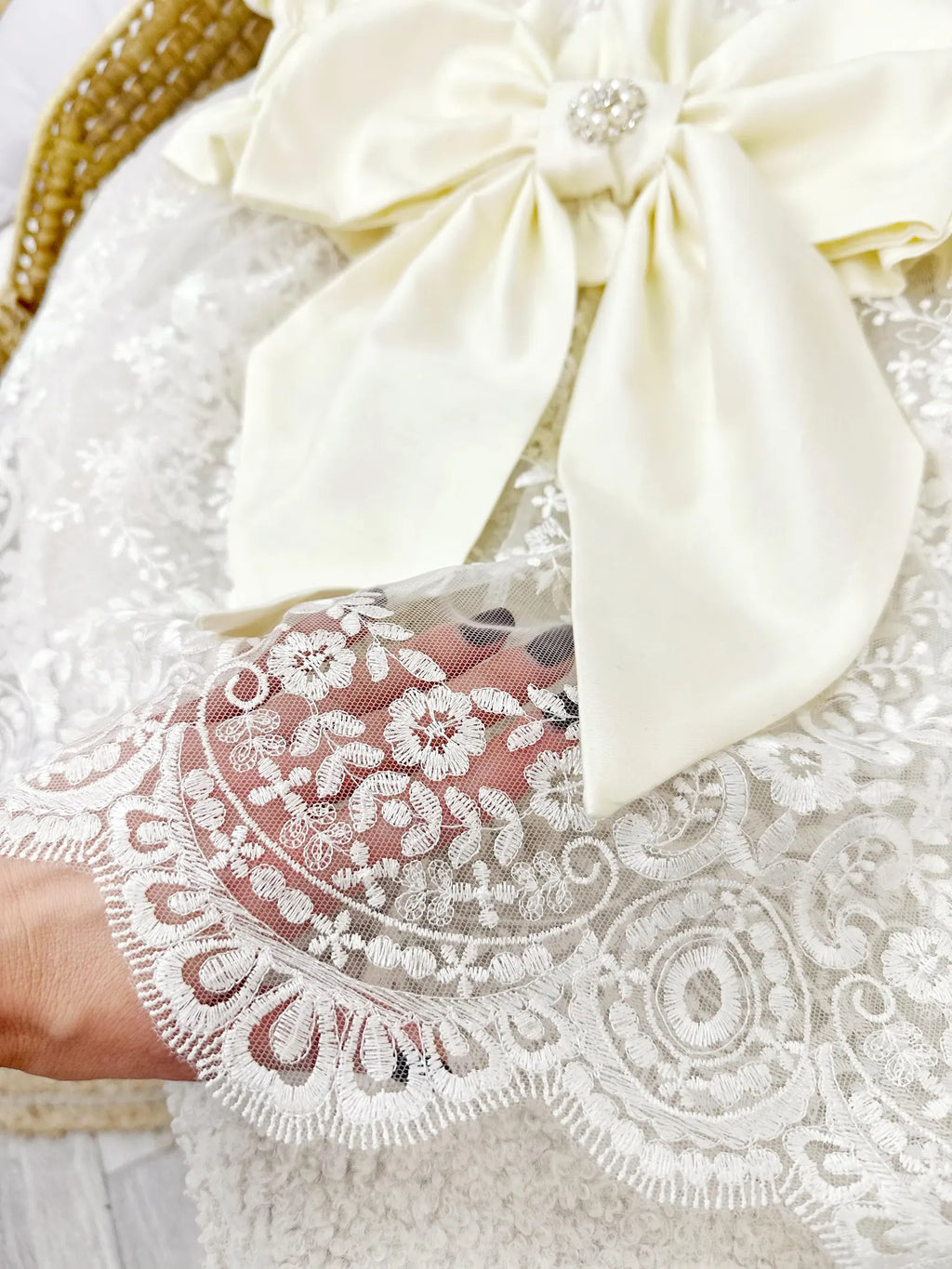 Handmade Lace Newborn Baby Discharge Envelope and Swaddle Blanket