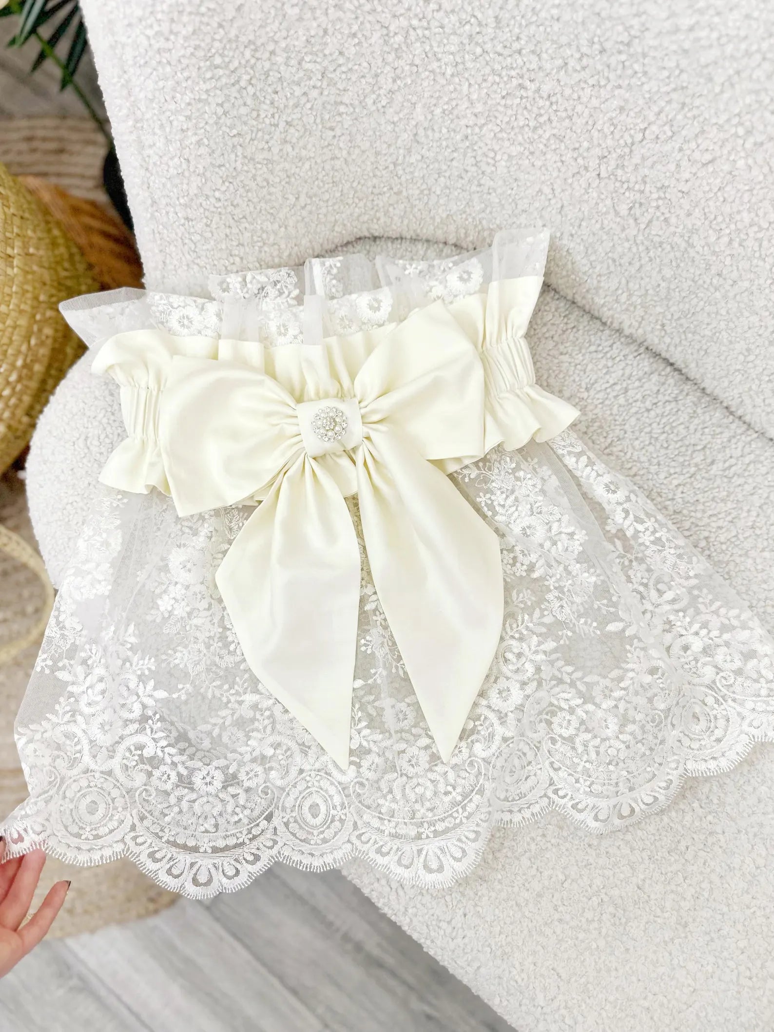 Handmade Lace Newborn Baby Discharge Envelope and Swaddle Blanket