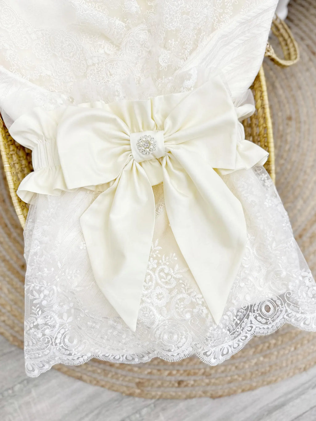 Handmade Lace Newborn Baby Discharge Envelope and Swaddle Blanket