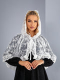 Embellished Hooded Church Veil with Pearls for Orthodox Weddings and Prayer