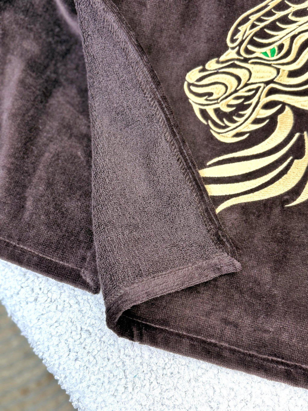Custom Embroidered Men's Cotton Sauna Kilt and Hat Set in Brown
