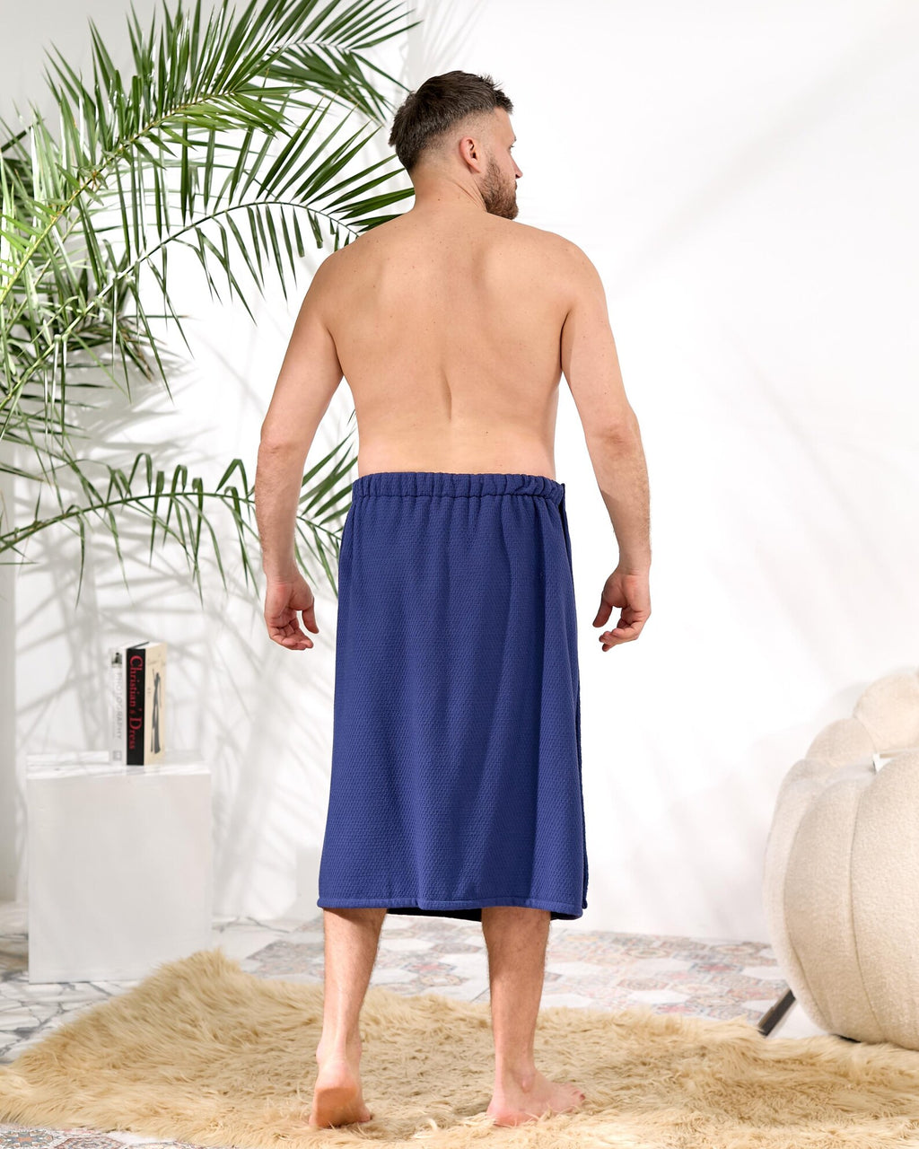 Men's Cotton Terry Sauna Kilt and Towel Wrap with Pocket