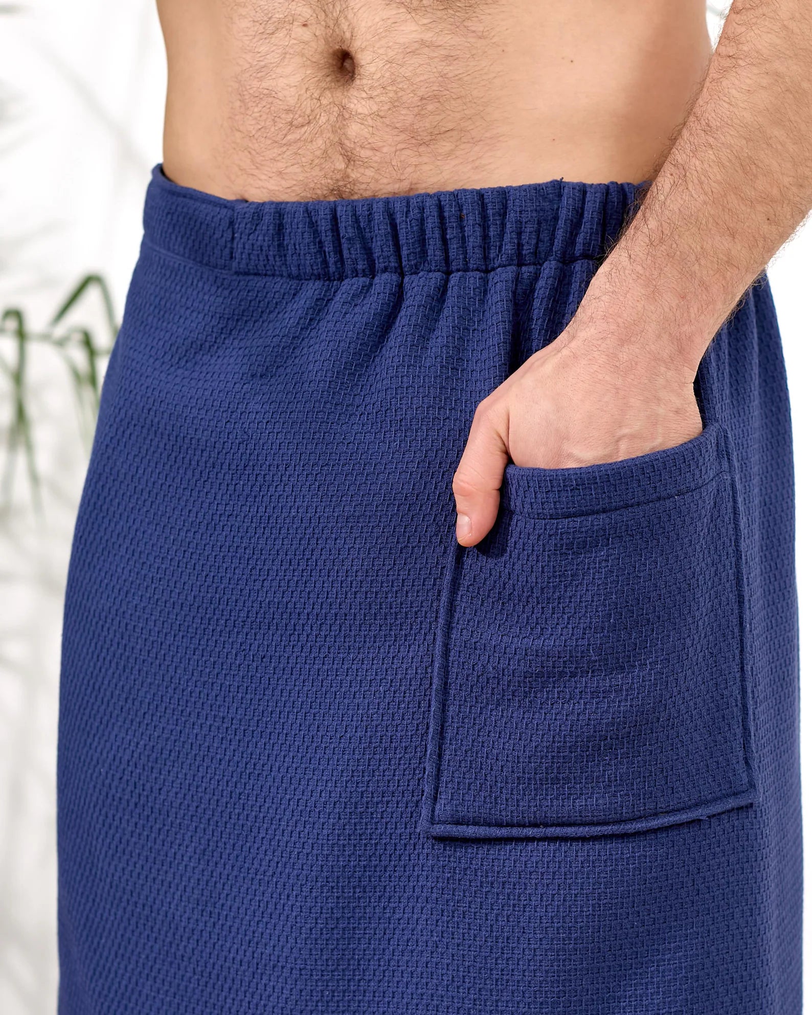 Men's Cotton Terry Sauna Kilt and Towel Wrap with Pocket