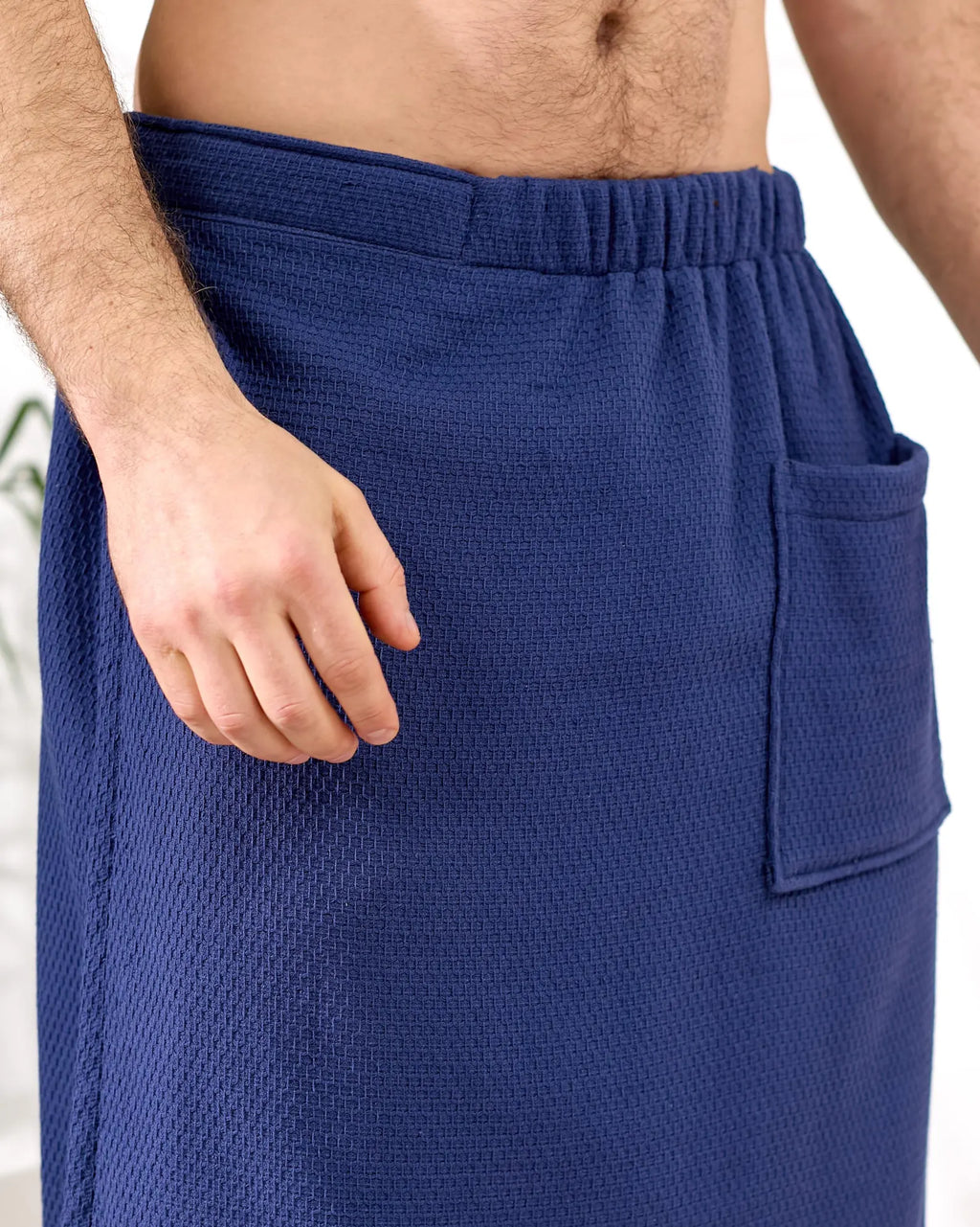 Men's Cotton Terry Sauna Kilt and Towel Wrap with Pocket