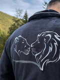 Personalized Mens Velour Terry Cotton Bathrobe with Lion Embroidery