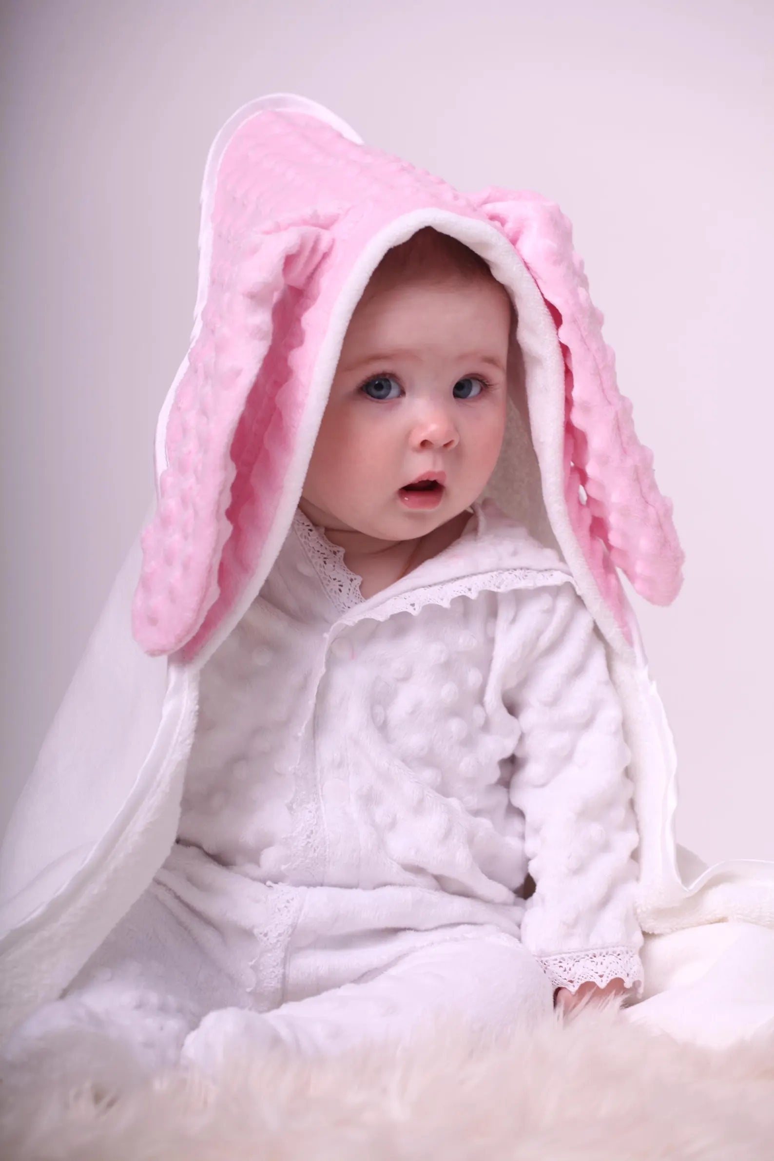 Personalized Baby Hooded Towel – Soft Velour Cotton with Minky Plush Hood
