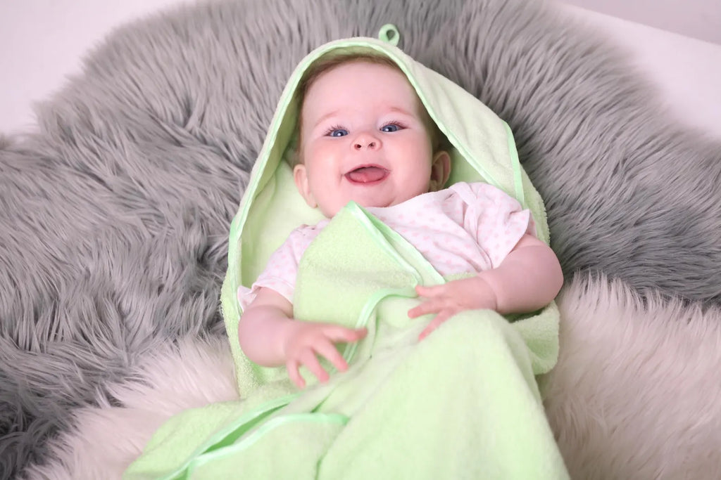 Personalized Baby Hooded Towel – Soft Velour Cotton with Minky Plush Hood