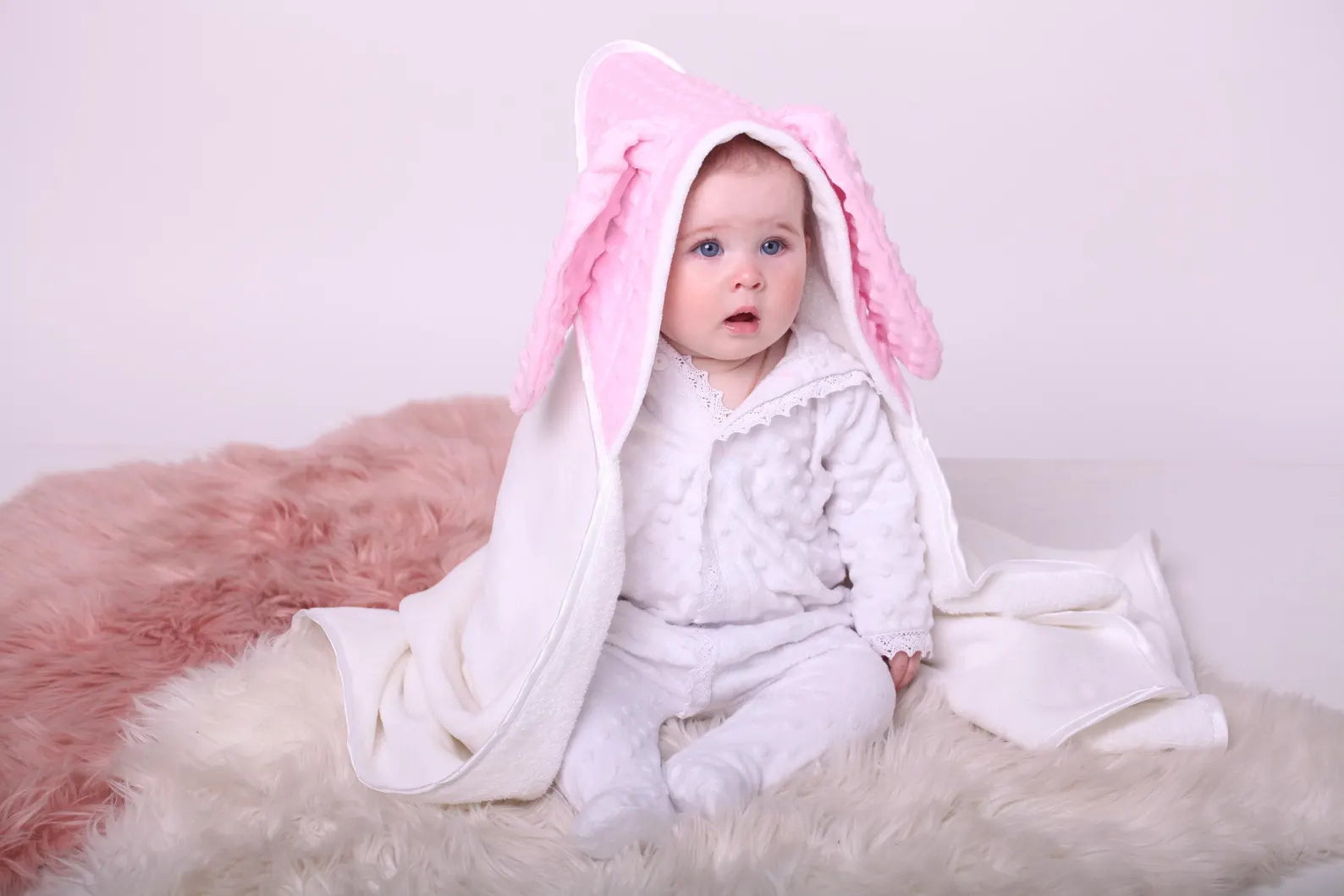 Personalized Baby Hooded Towel – Soft Velour Cotton with Minky Plush Hood