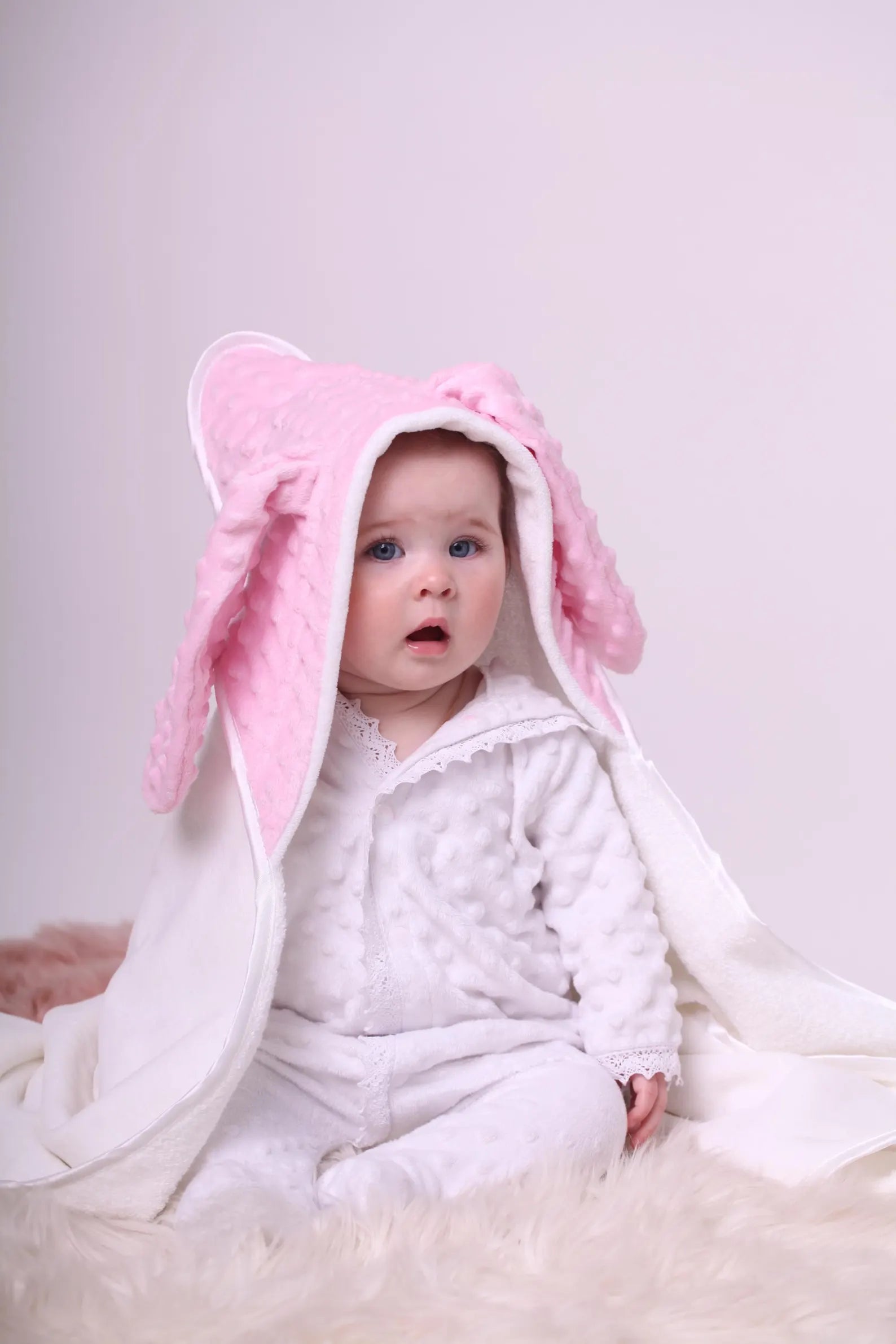 Personalized Baby Hooded Towel – Soft Velour Cotton with Minky Plush Hood