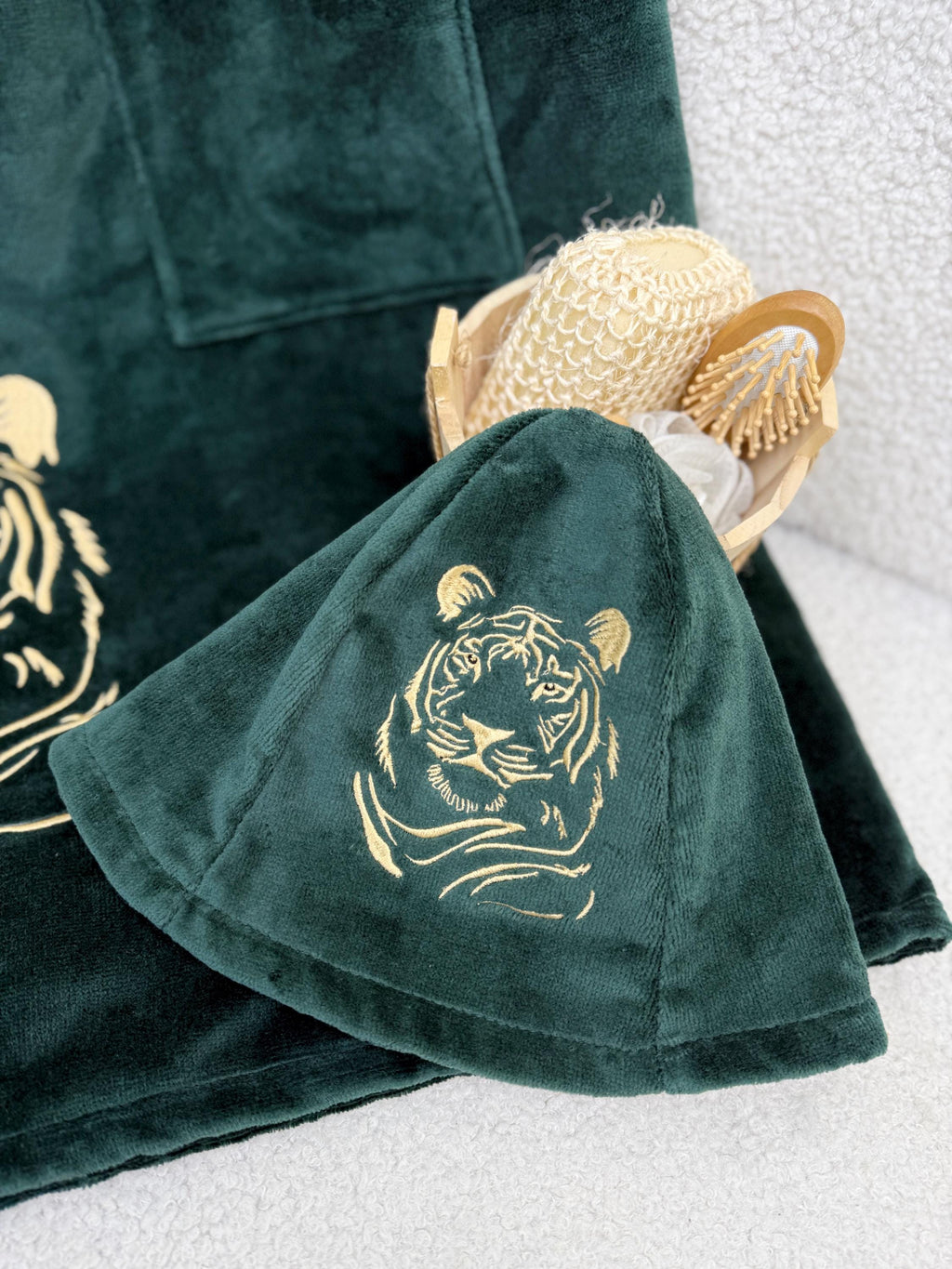 Personalized Men's Sauna Towel Wrap and Hat Set with Custom Embroidery