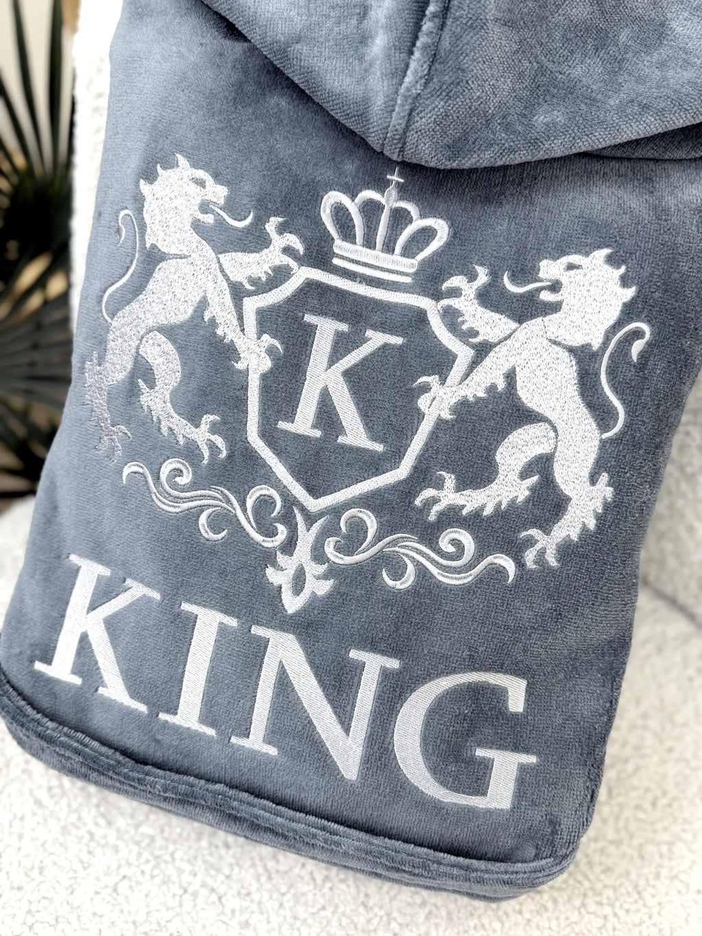 Personalized Men's Velour Terry Cotton Bathrobe with Custom Embroidery