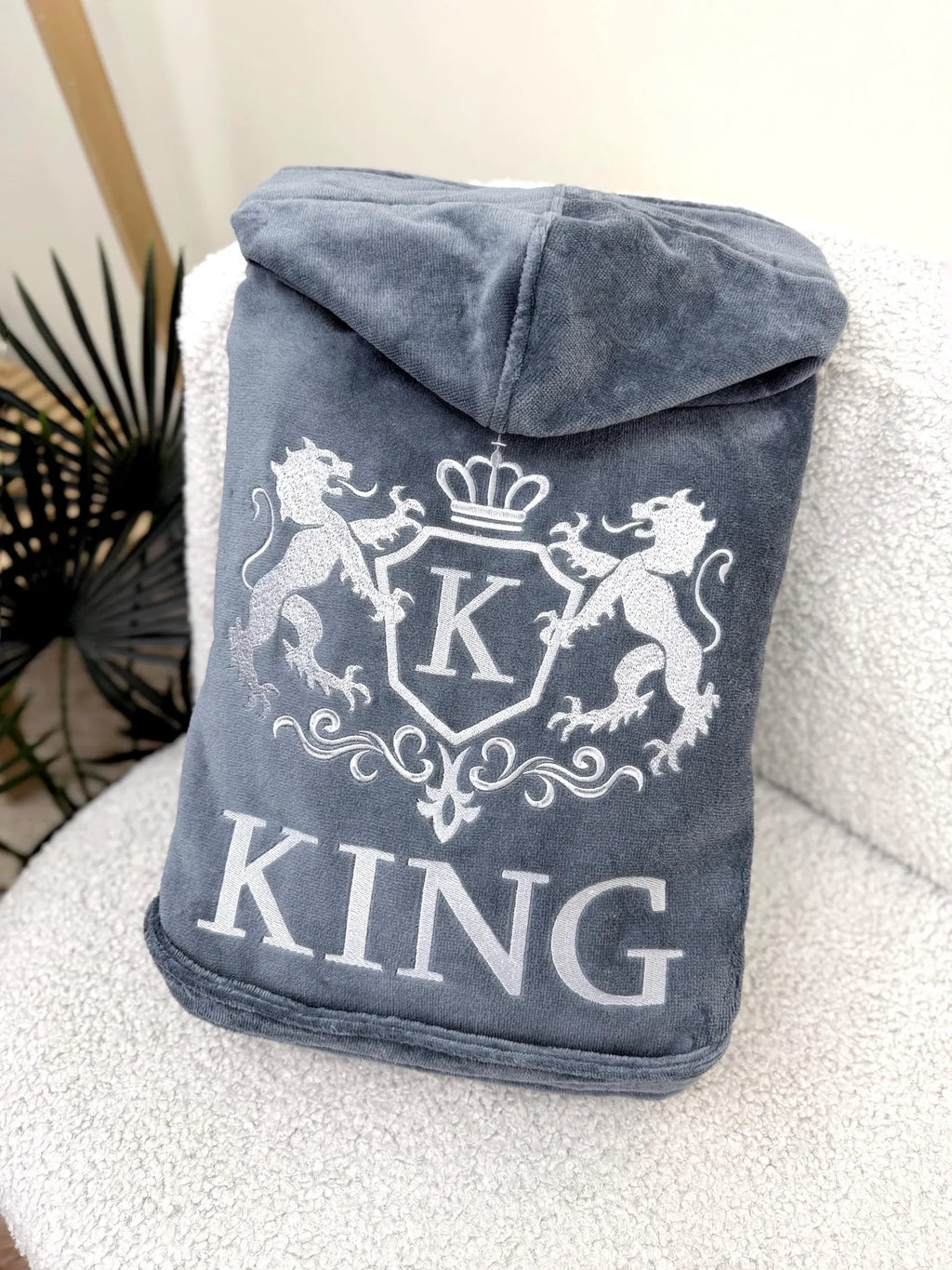 Personalized Men's Velour Terry Cotton Bathrobe with Custom Embroidery
