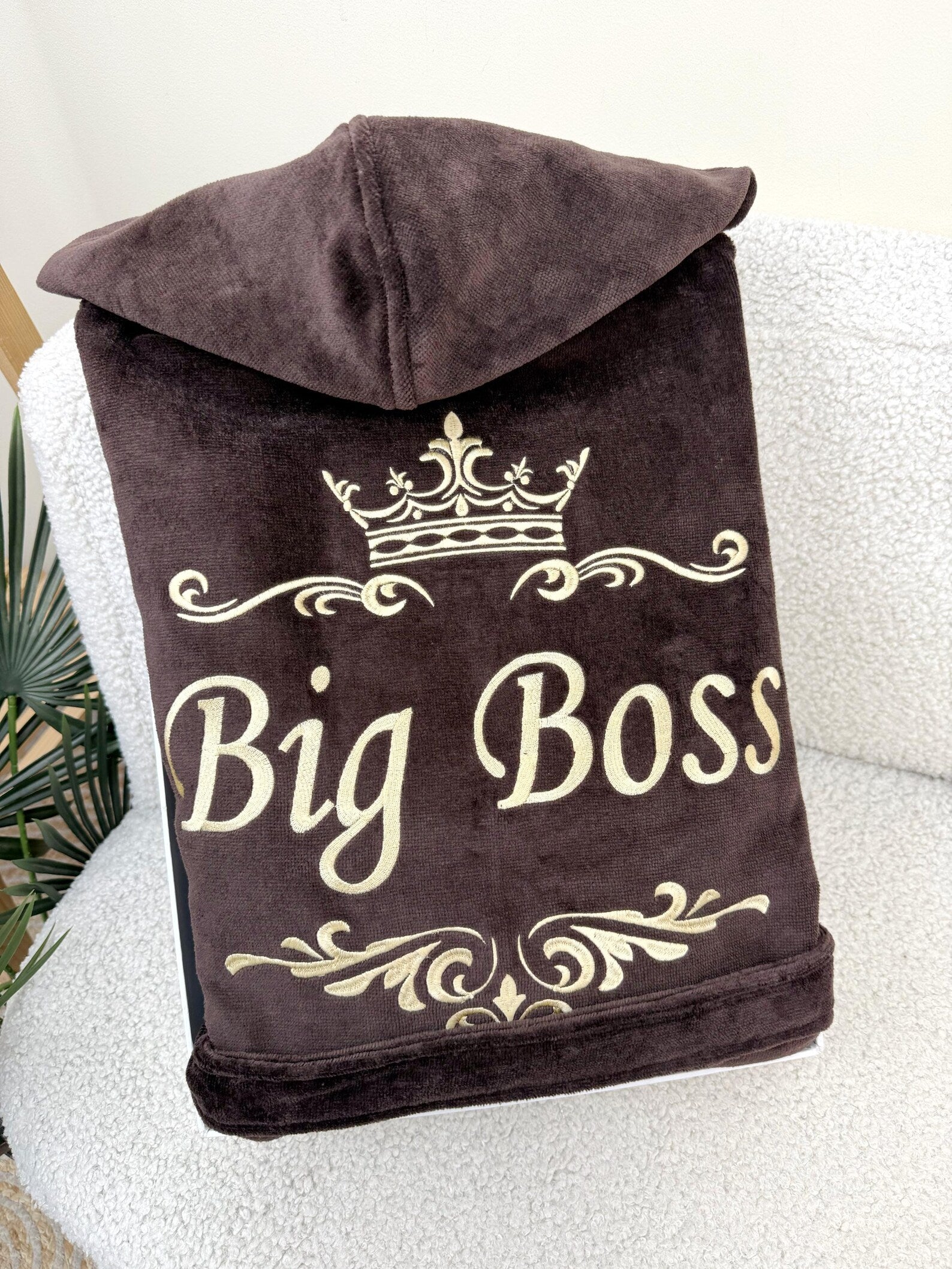 Personalized Mens Velour Terry Cotton Bathrobe with Custom Embroidery