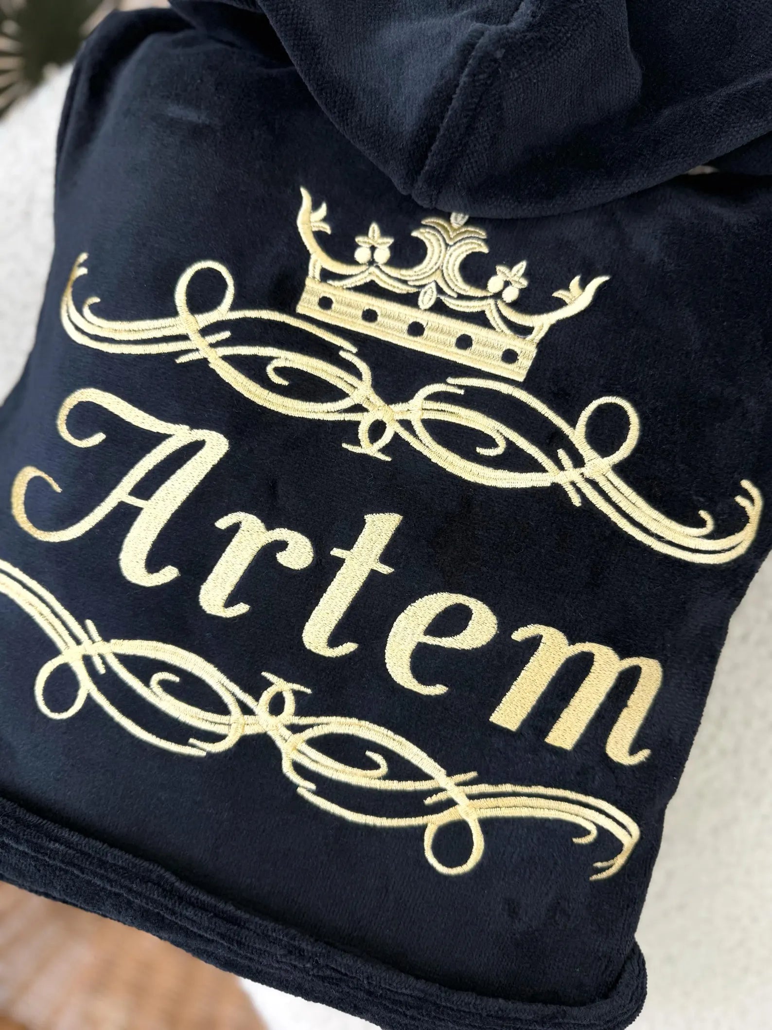 Personalized Men's Velour Terry Cotton Bathrobe with Free Embroidery