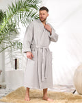 Personalized Men's Waffle Cotton Bathrobe and Spa Lounge Robe