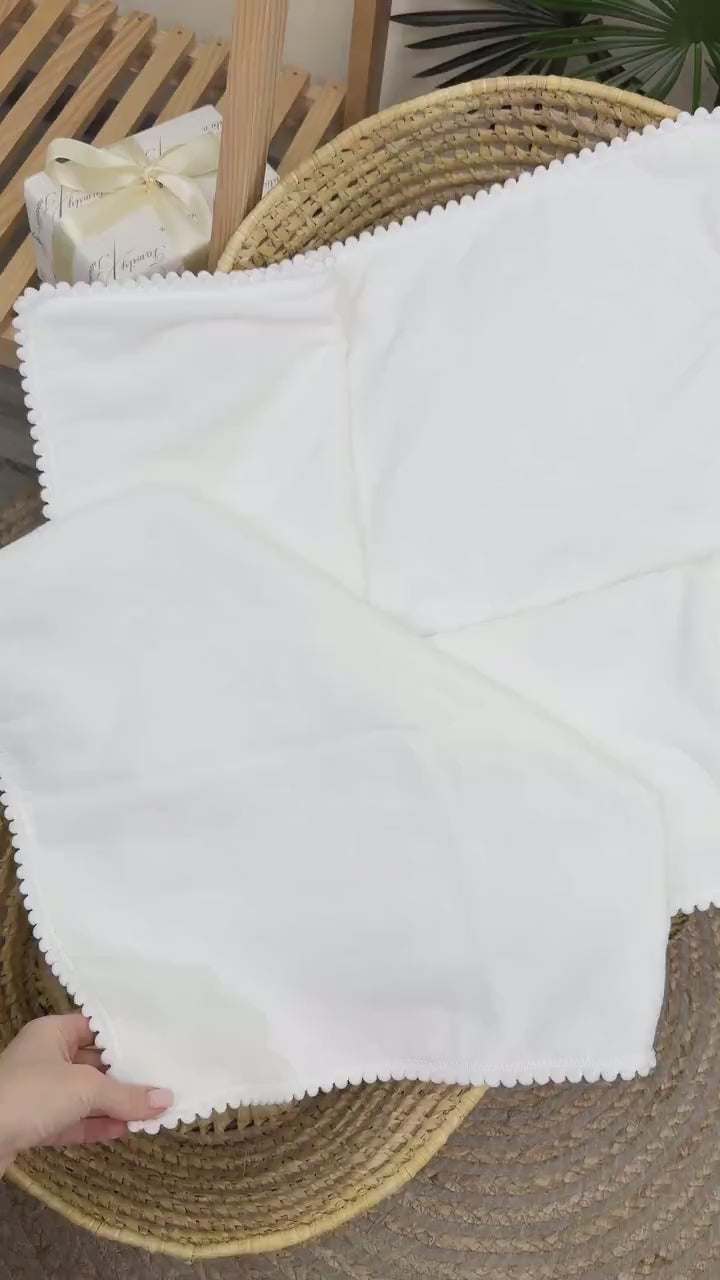 Cotton Velour Newborn Hospital Receiving Blanket & Swaddle Wrap