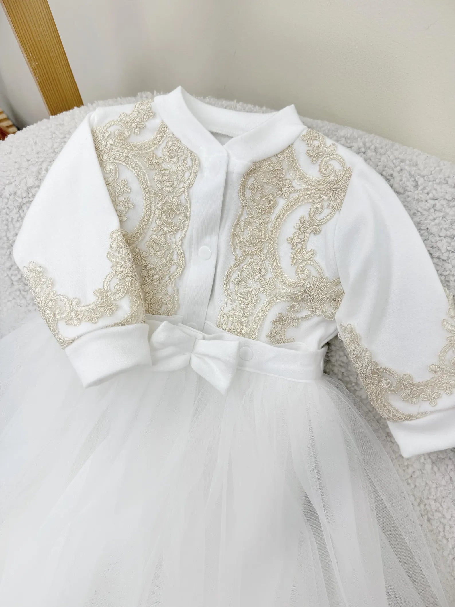 Royal Lace White Ceremony Set and Baby Girl Christening Outfit