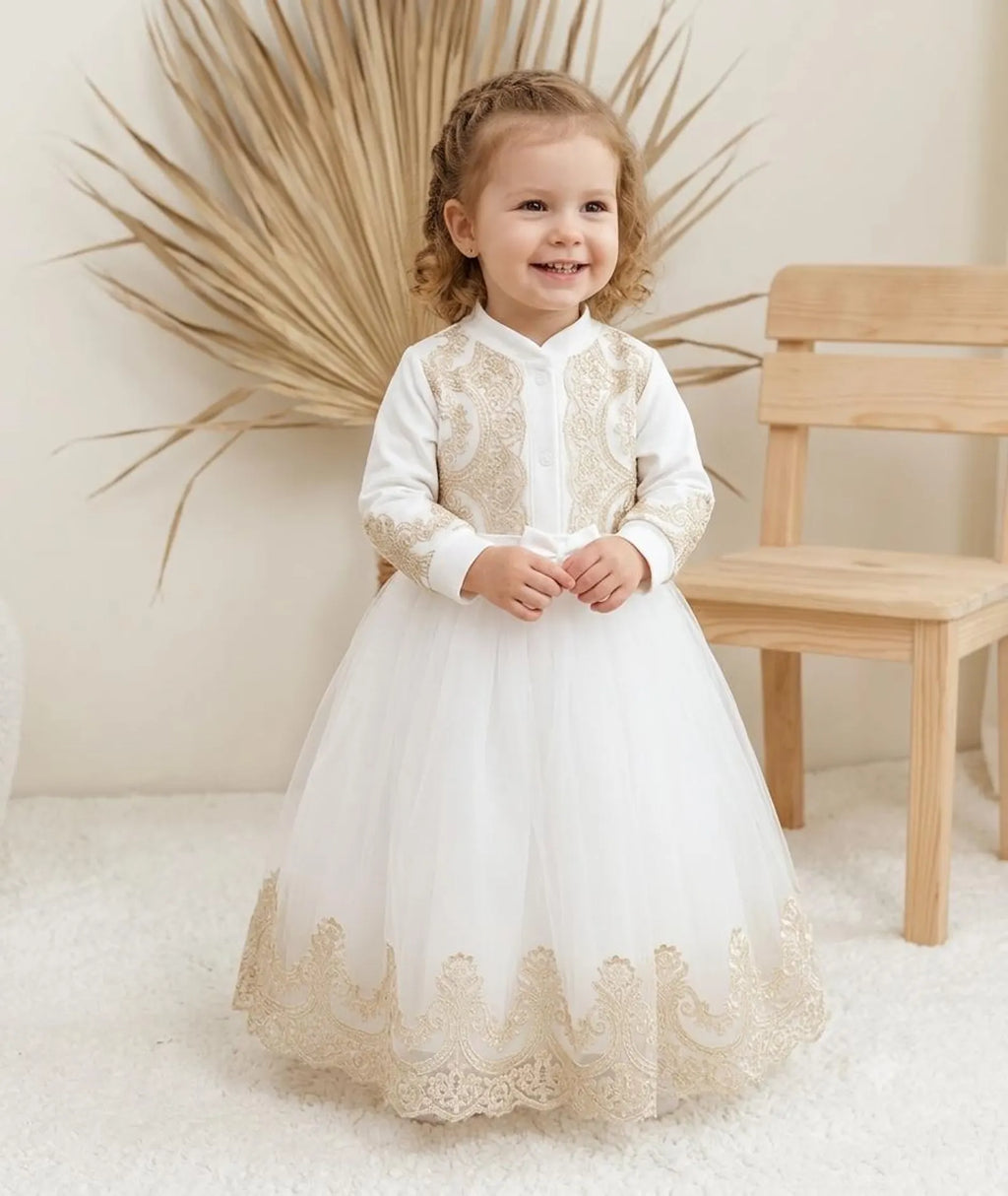 Royal Lace White Ceremony Set and Baby Girl Christening Outfit