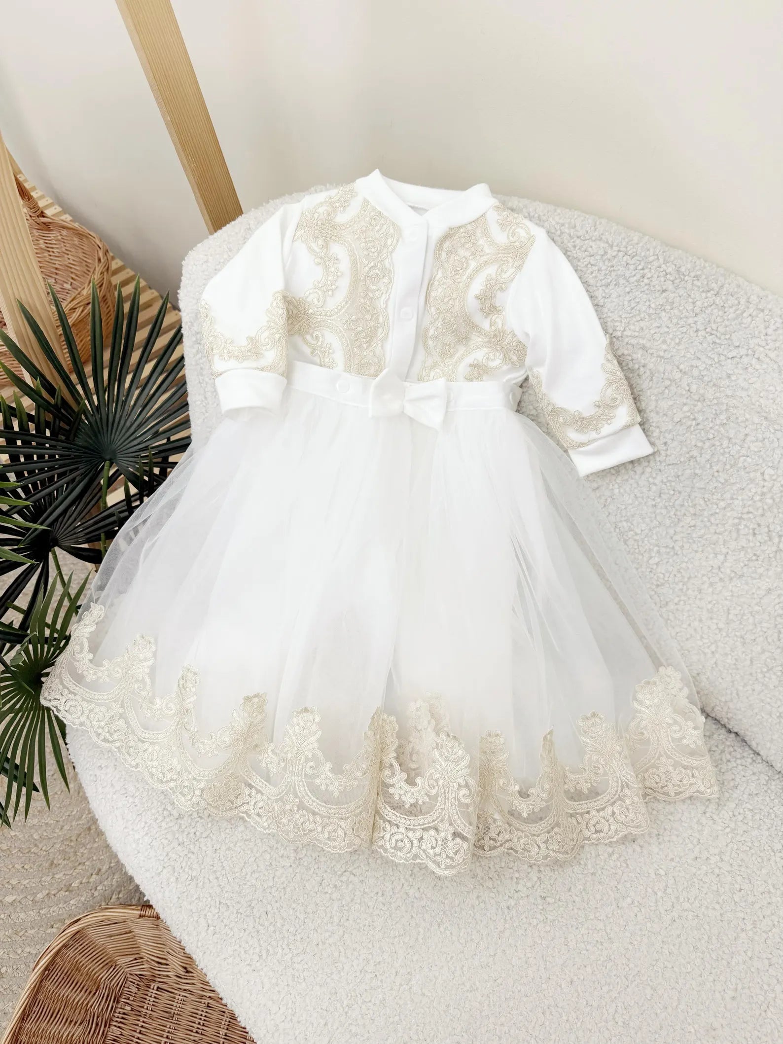 Royal Lace White Ceremony Set and Baby Girl Christening Outfit