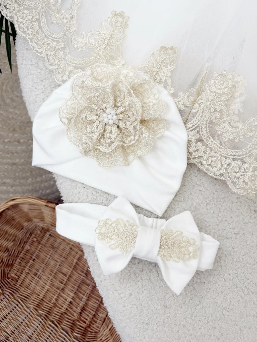 Royal Lace White Ceremony Set and Baby Girl Christening Outfit