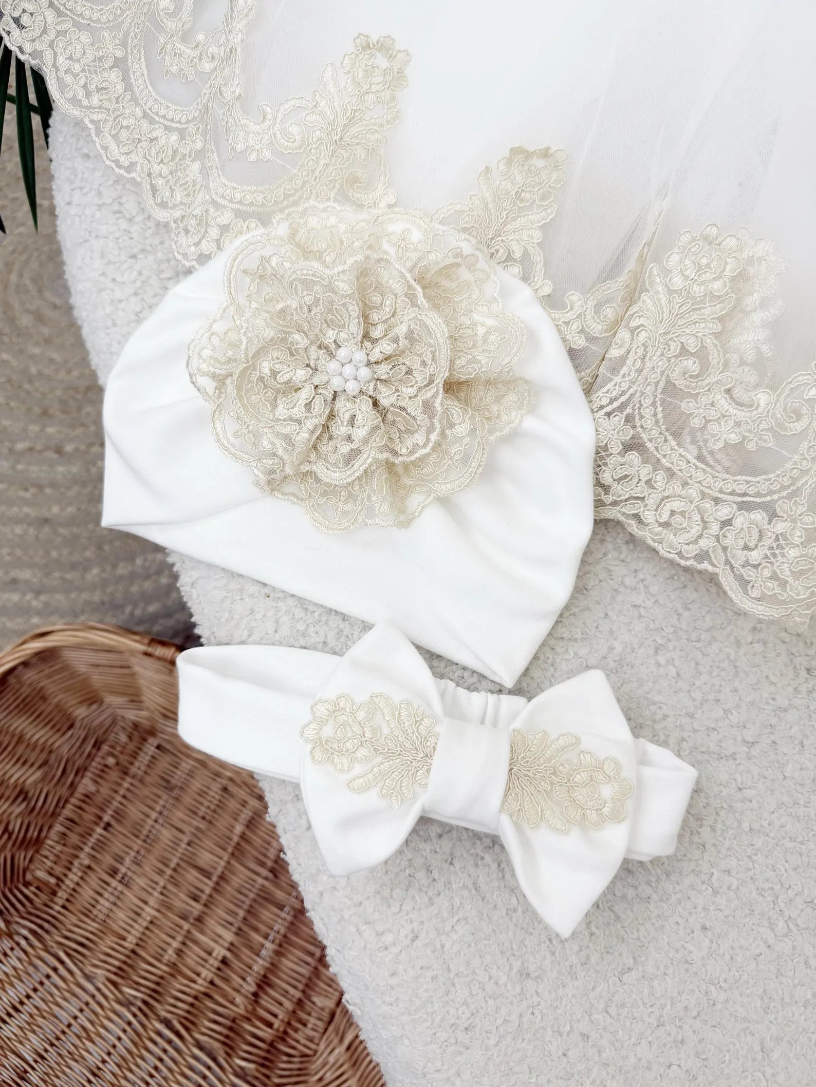 Royal Lace White Ceremony Set and Baby Girl Christening Outfit