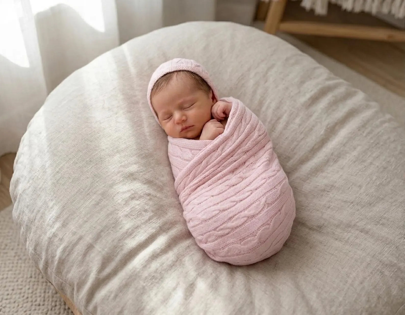 Soft Cotton Knit Baby Blanket and Lightweight Nursery Throw