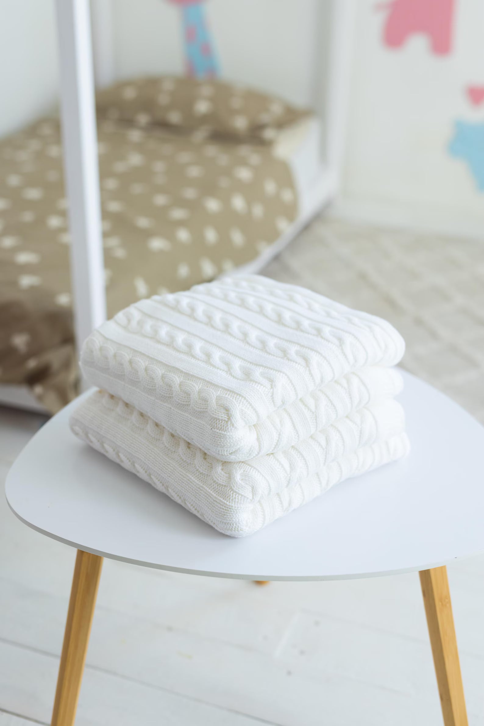 Soft Cotton Knit Baby Blanket and Lightweight Nursery Throw