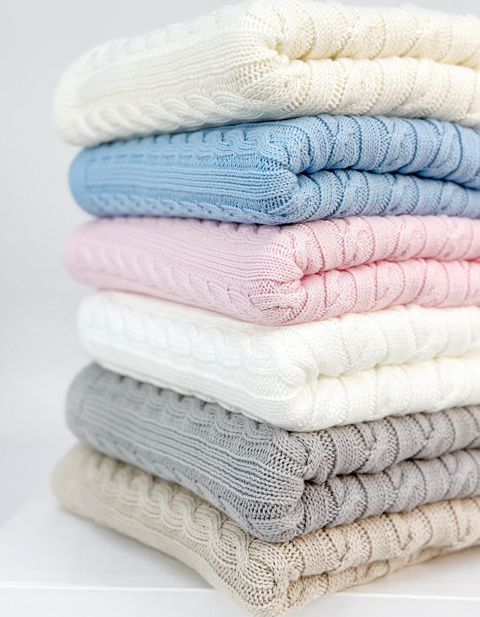 Soft Cotton Knit Baby Blanket and Lightweight Nursery Throw