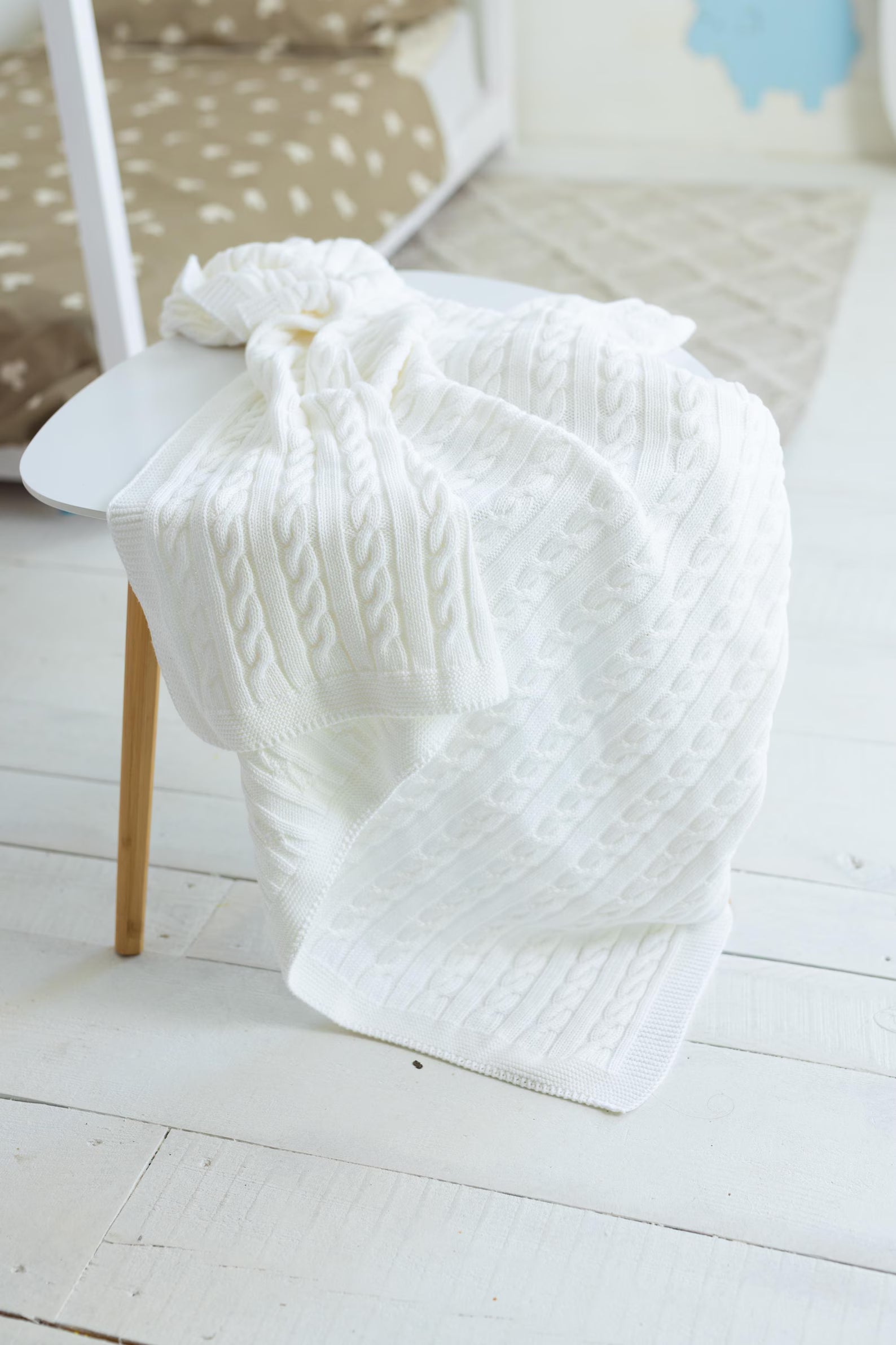 Soft Cotton Knit Baby Blanket and Lightweight Nursery Throw